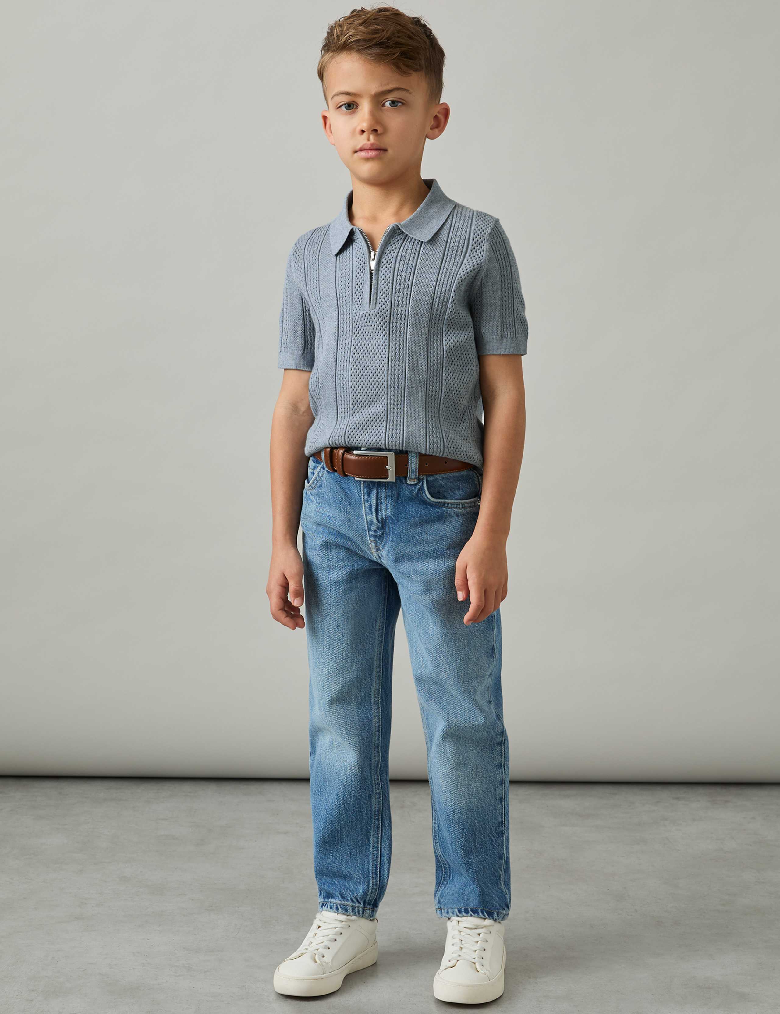 Knitted Half Zip Polo Shirt (3-14 Yrs)