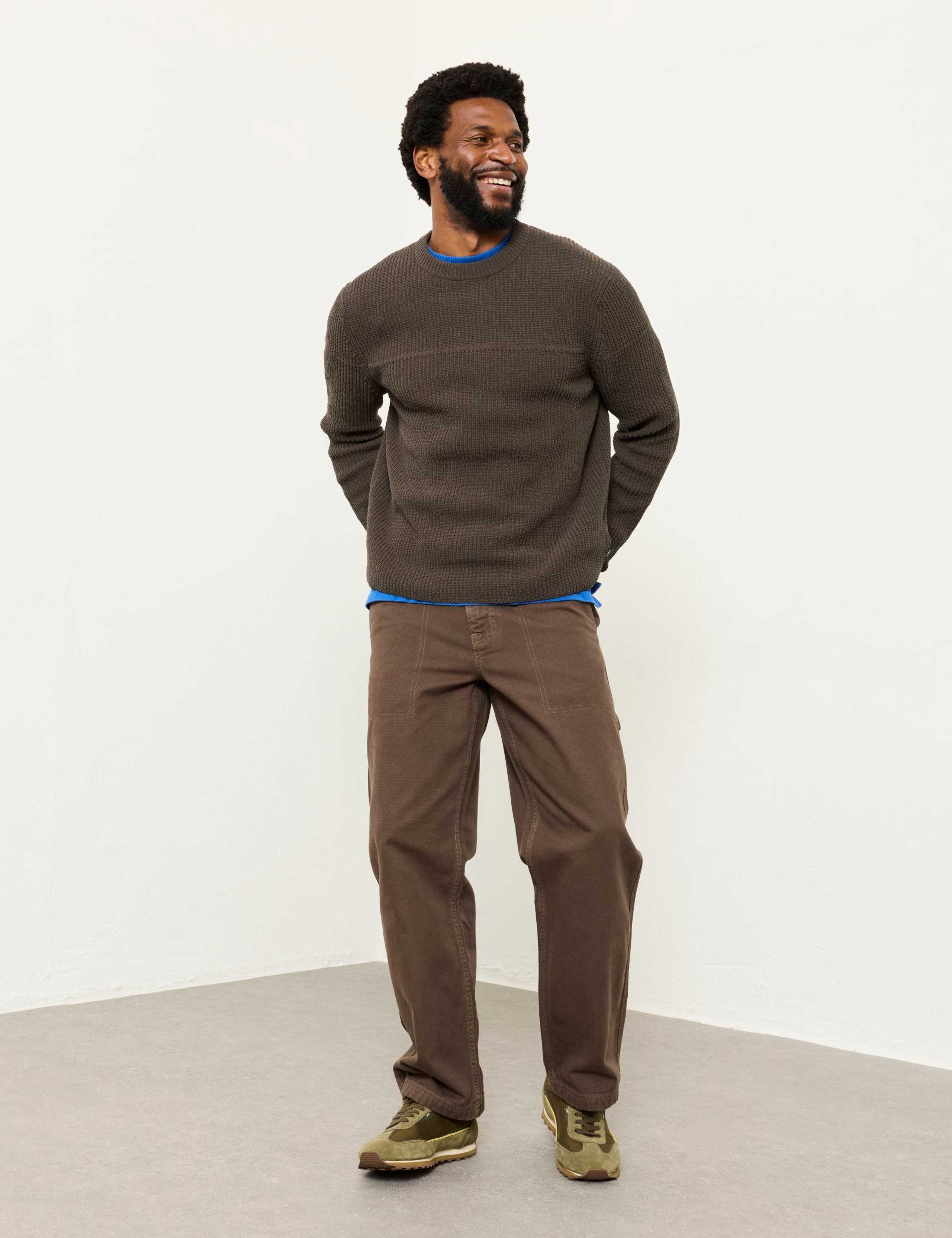 Crew Neck Textured Jumper