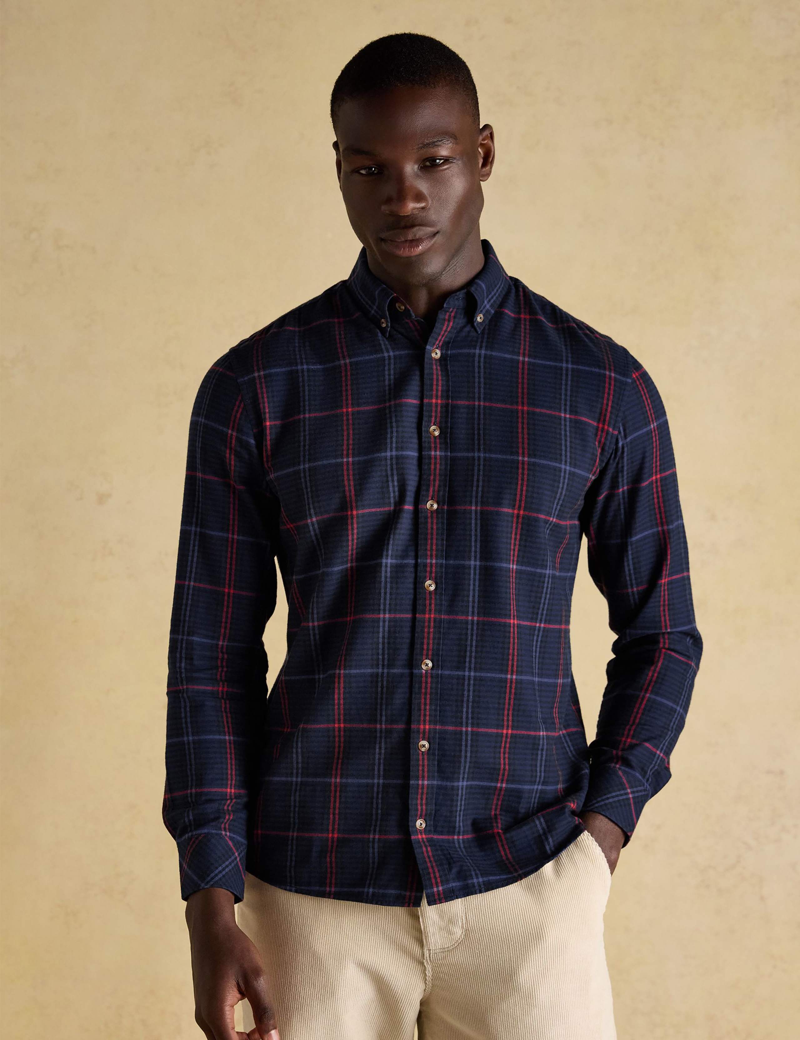 Regular Fit Pure Cotton Checked Flannel Shirt