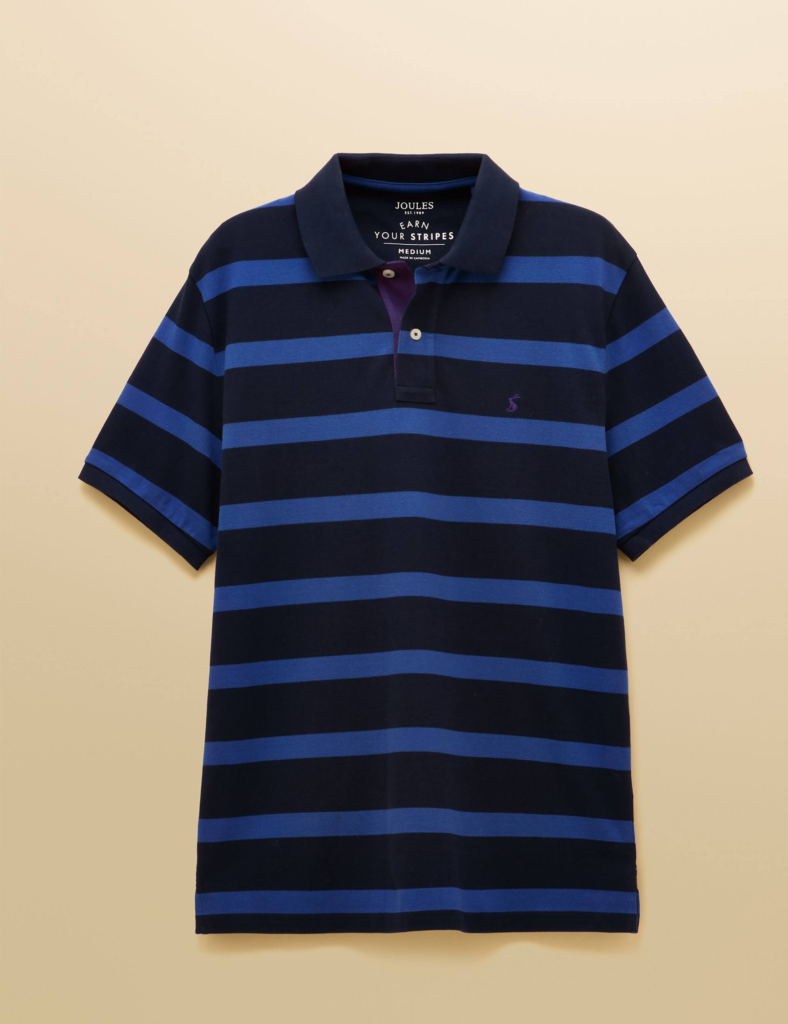 Pure Cotton Striped Polo Shirt