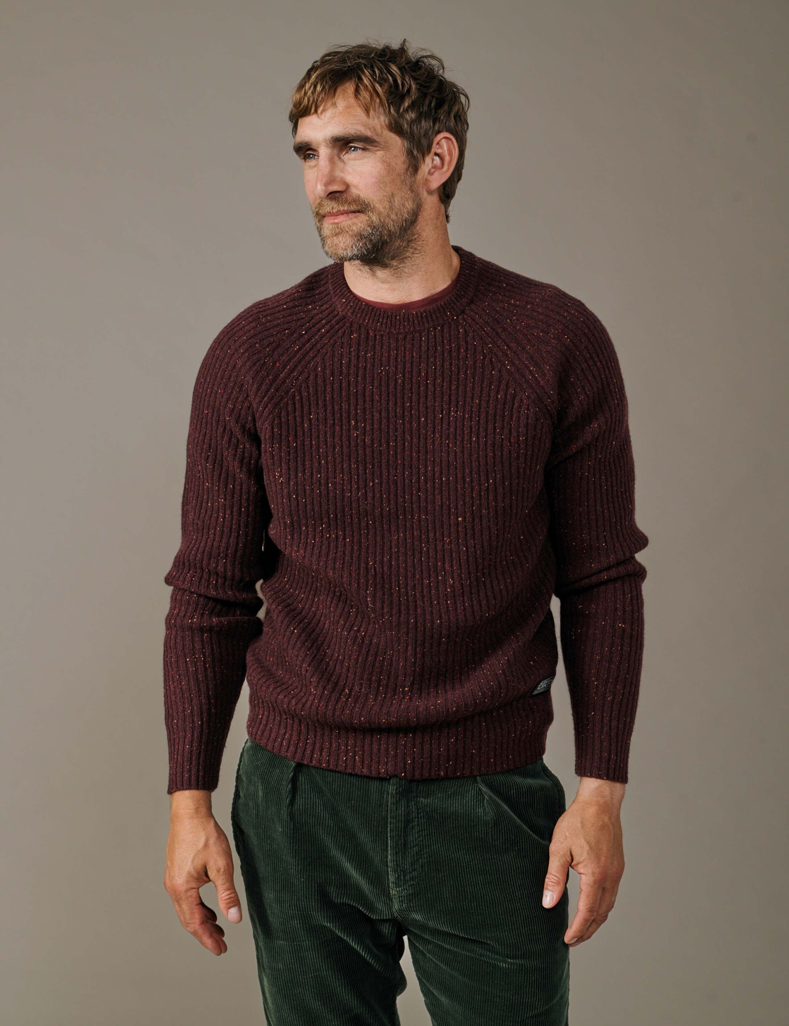 Lambswool Rich Ribbed Crew Neck Jumper
