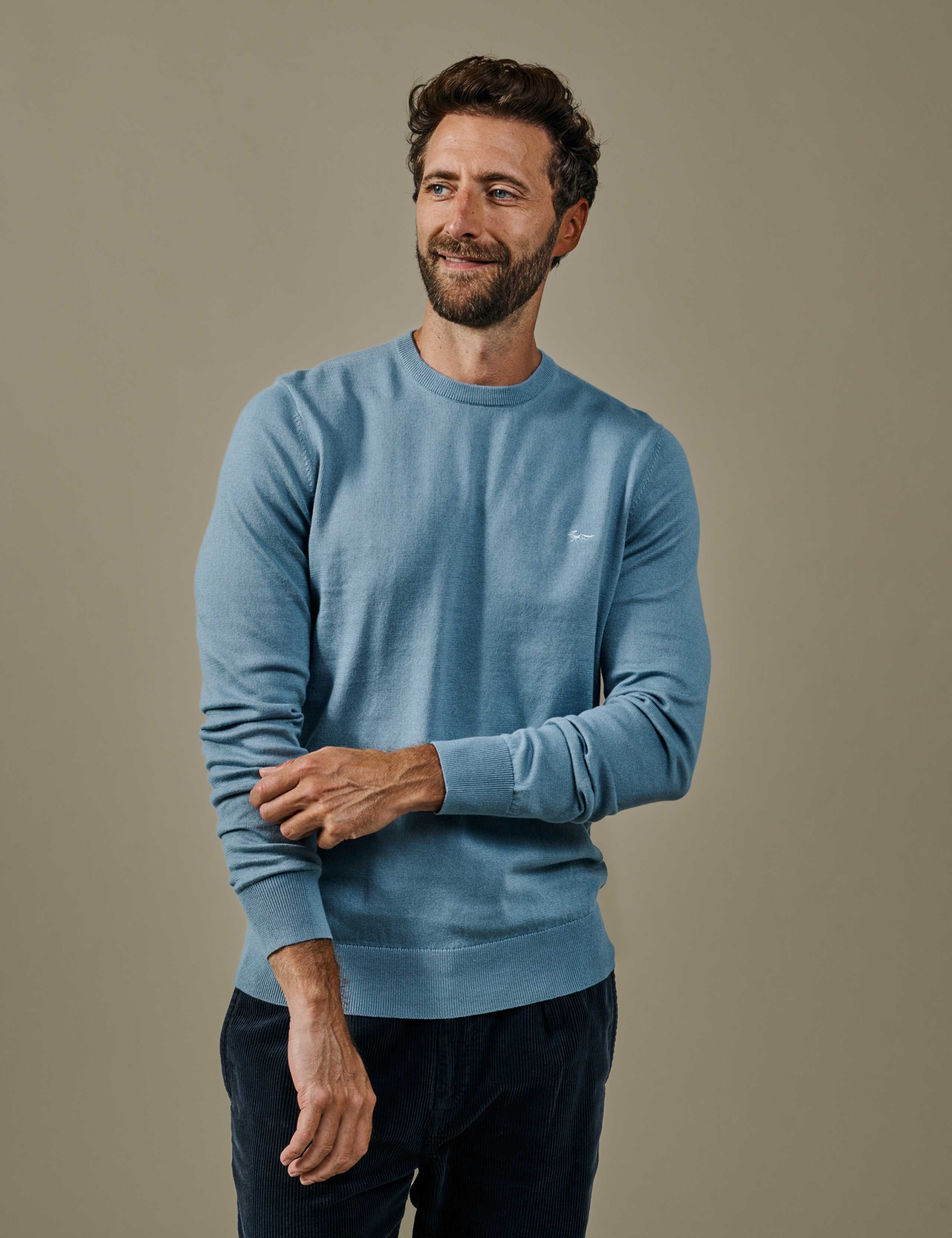 Pure Cotton Crew Neck Jumper