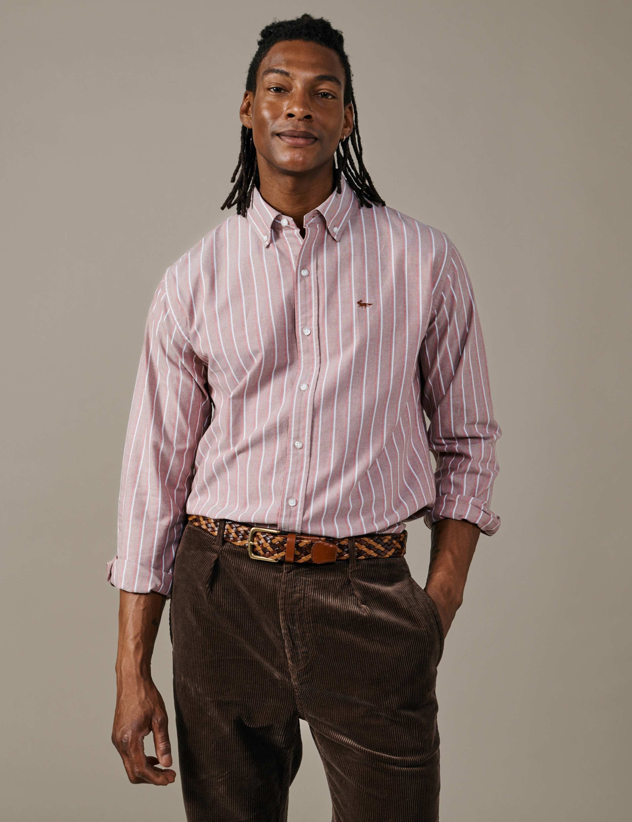 Relaxed Fit Pure Cotton Striped Oxford Shirt