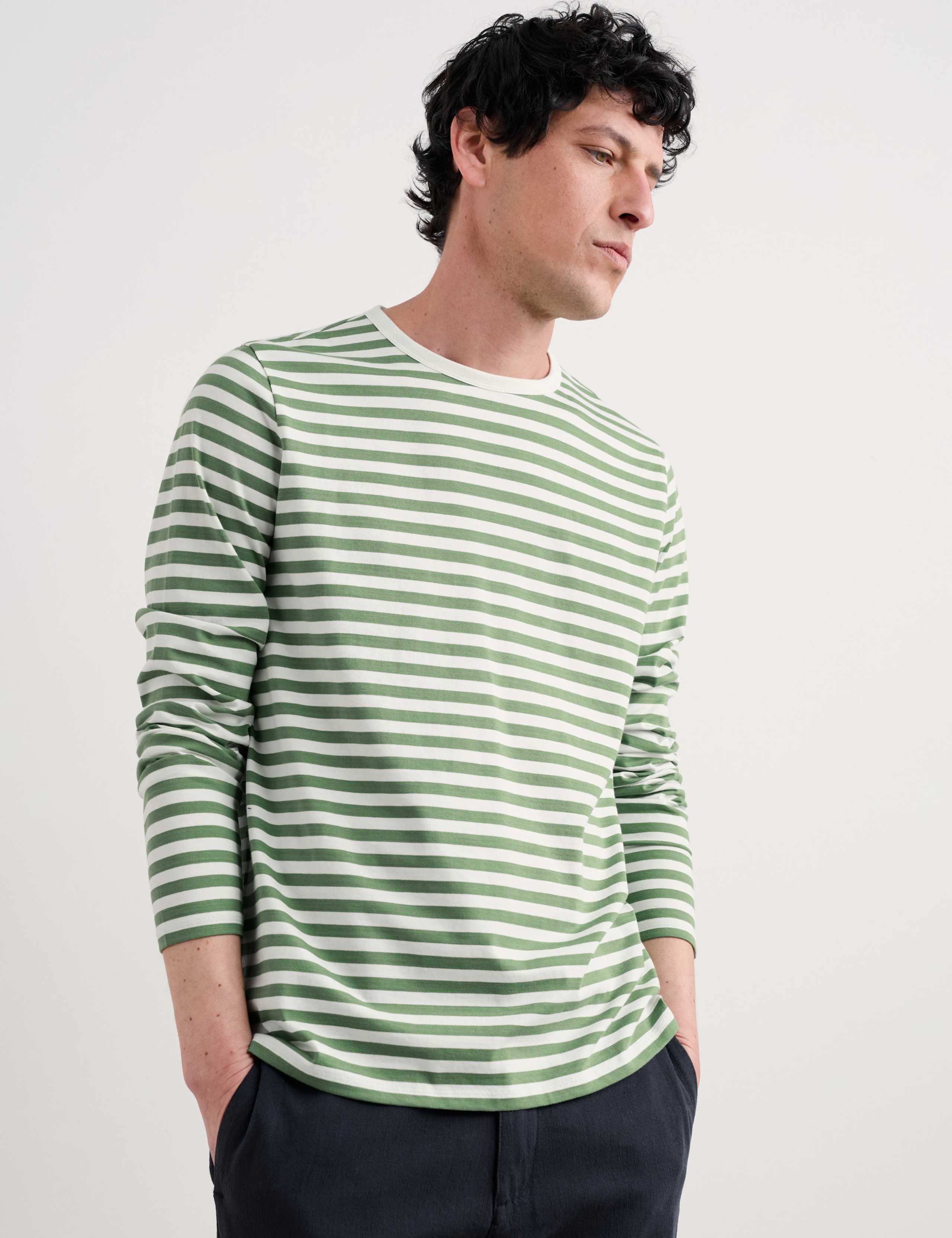 Pure Cotton Striped Long Sleeve Top