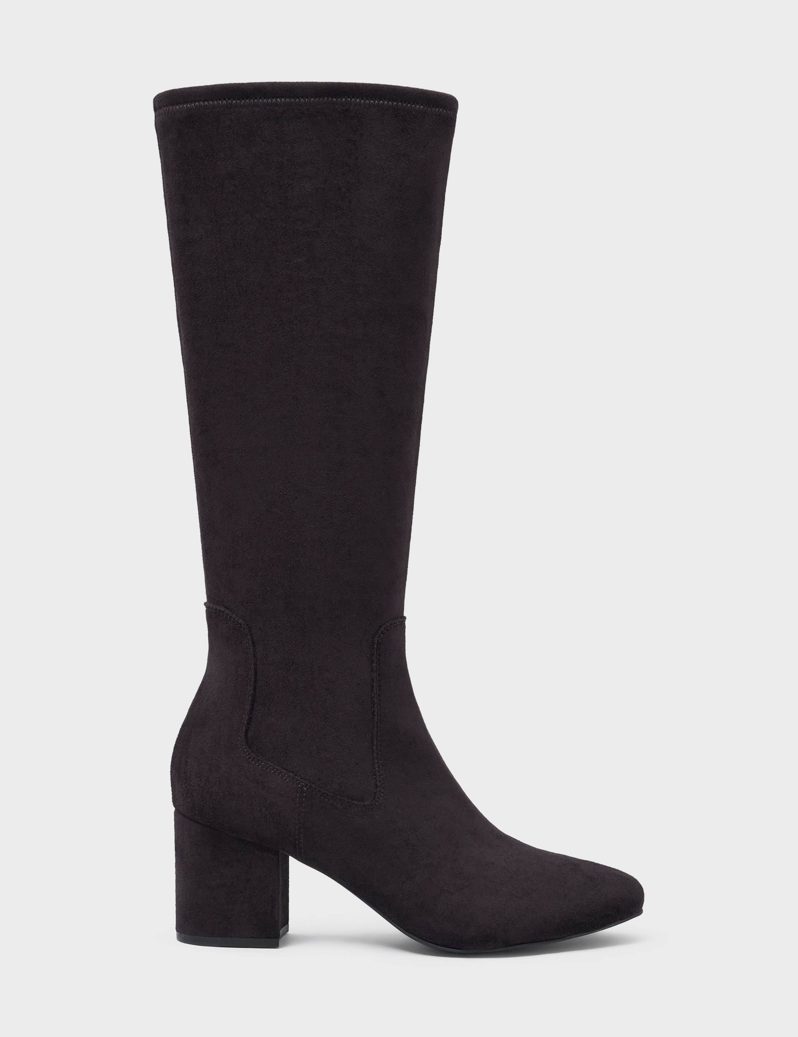 Leather Leopard Print Knee High Boots