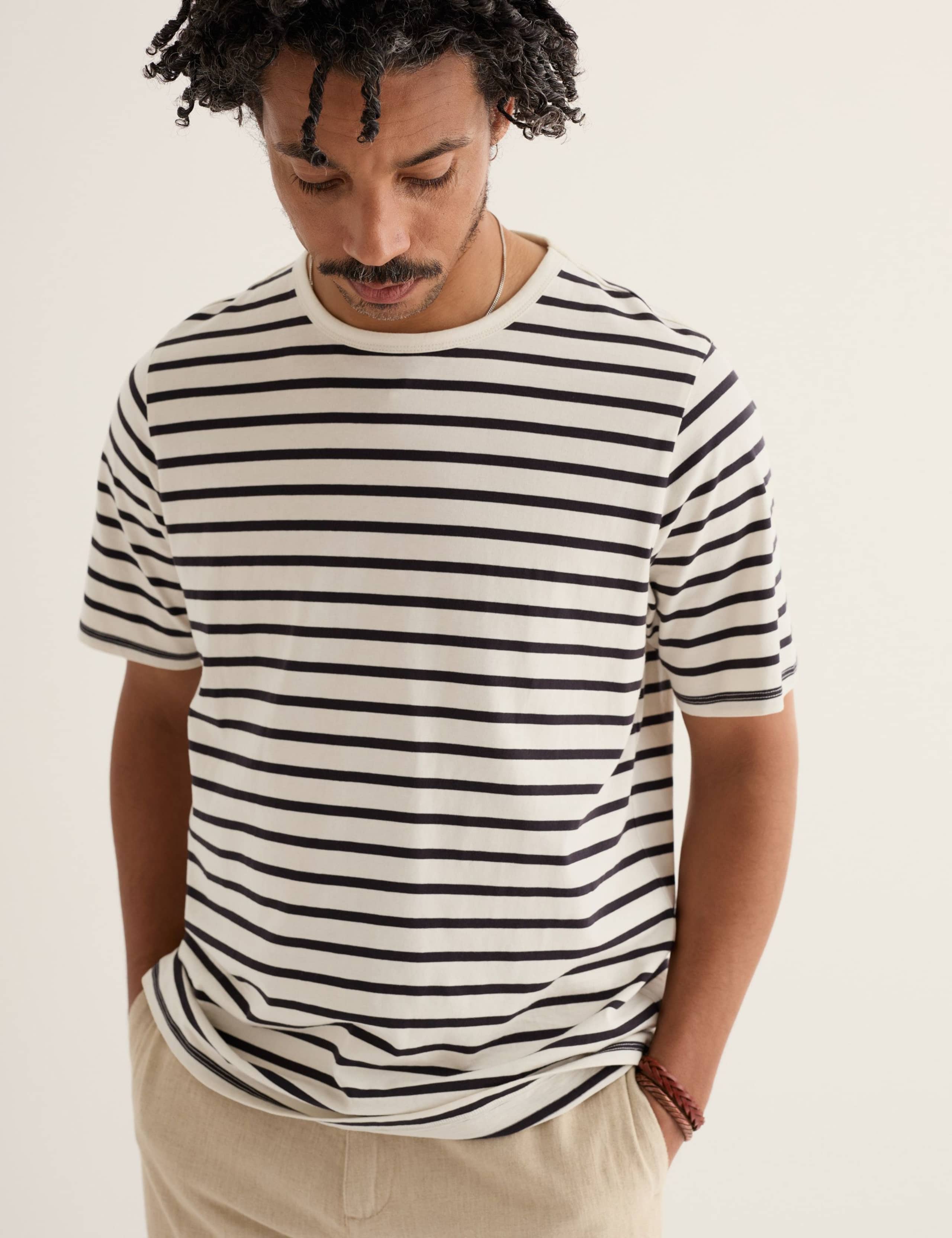 Pure Cotton Striped T-Shirt