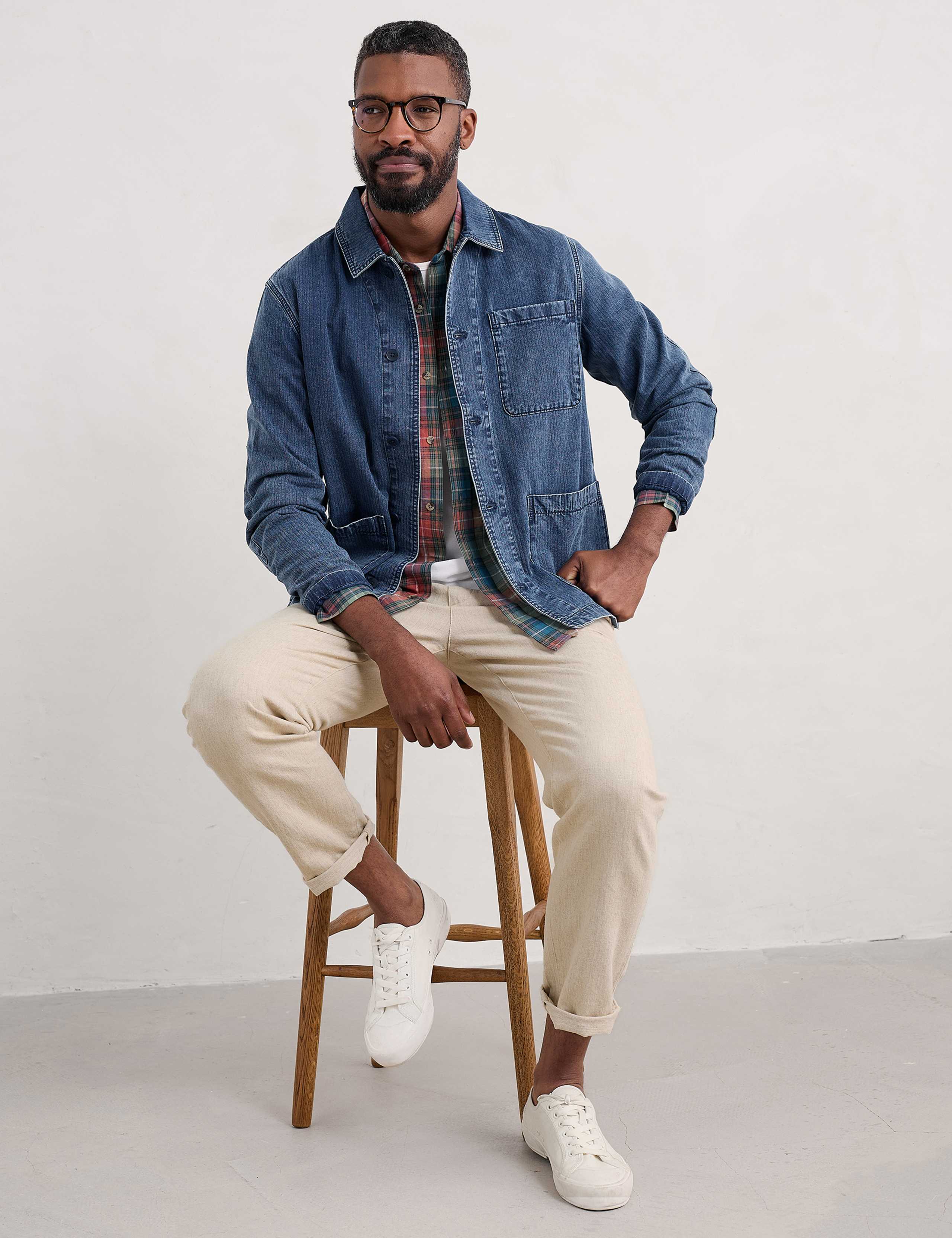 Pure Cotton Textured Utility Jacket