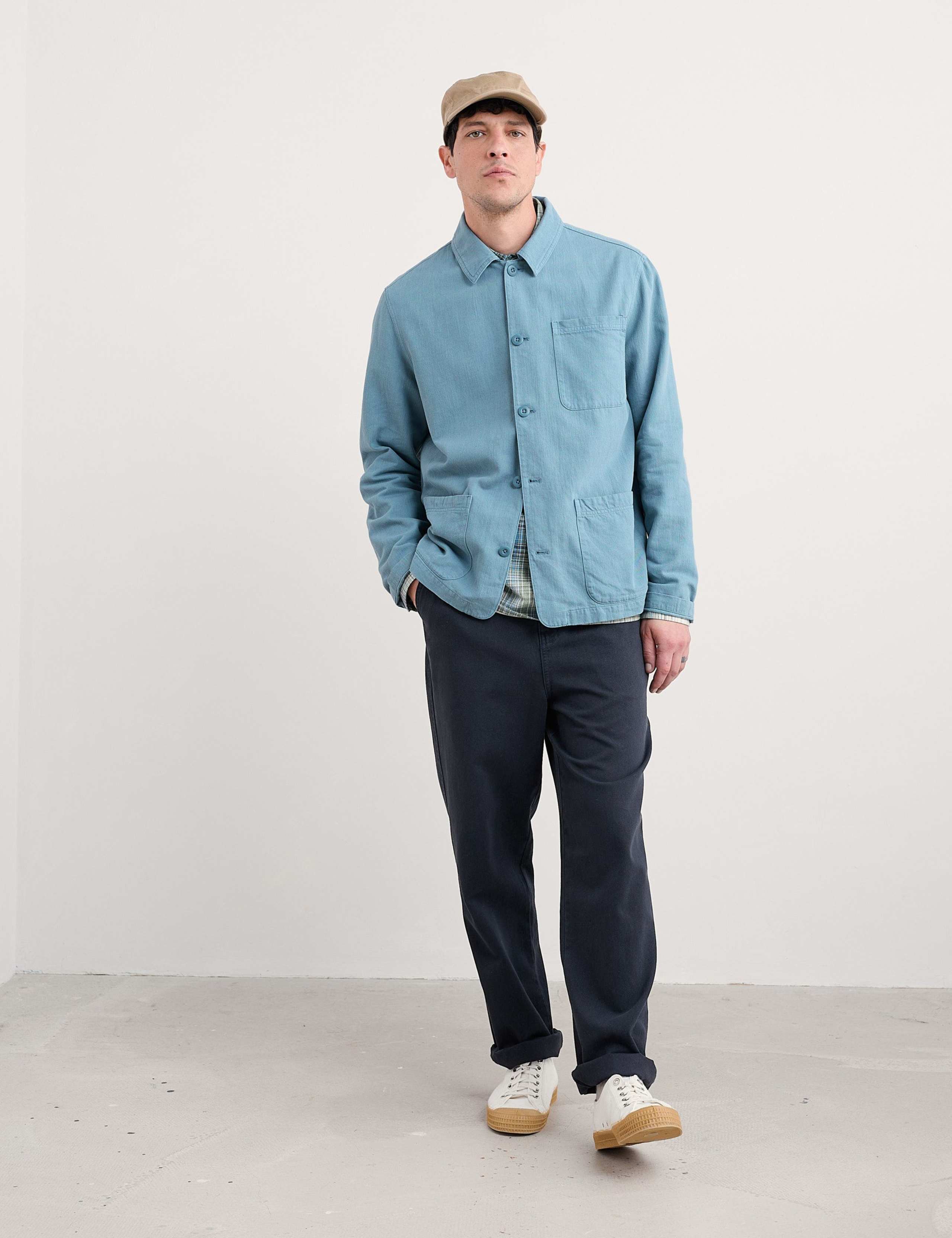 Linen Blend Utility Overshirt