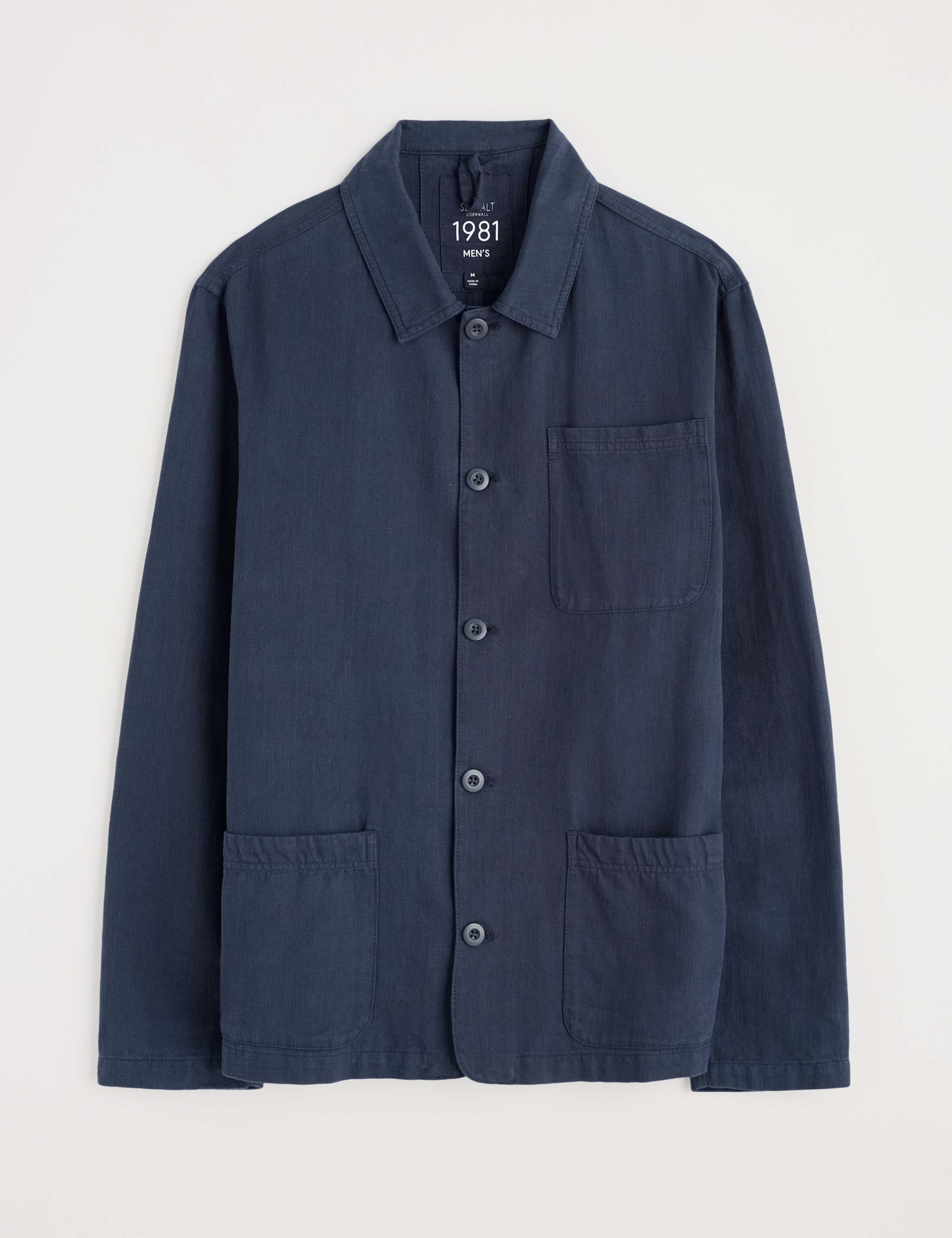 Linen Blend Utility Overshirt
