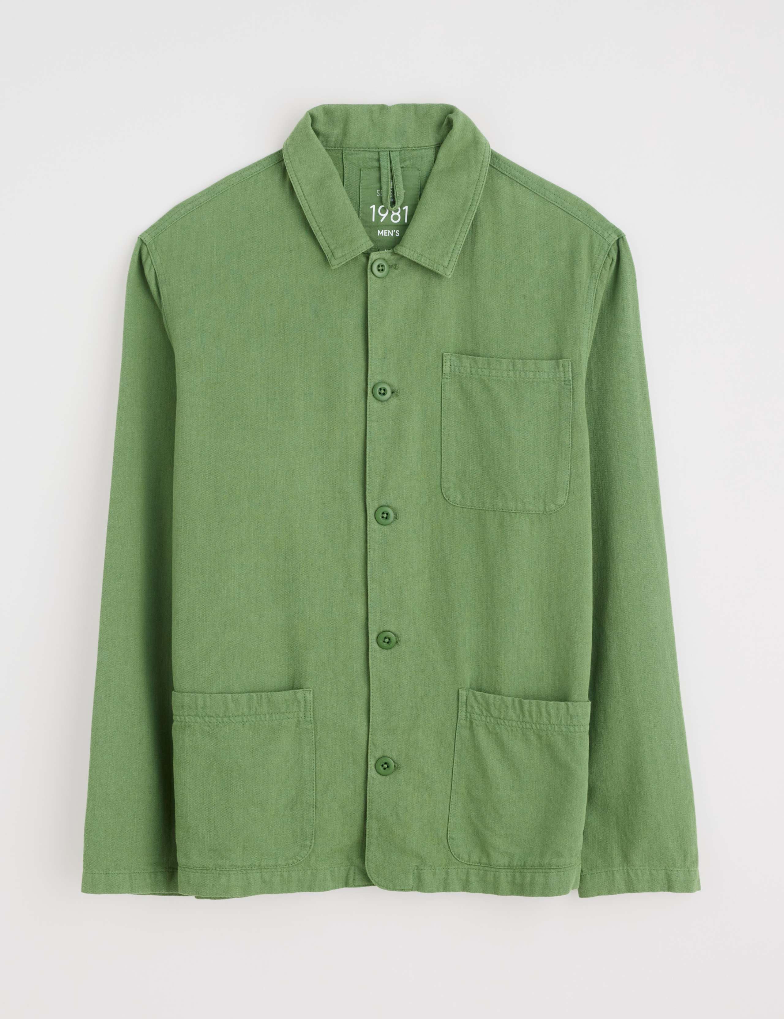 Linen Blend Utility Overshirt