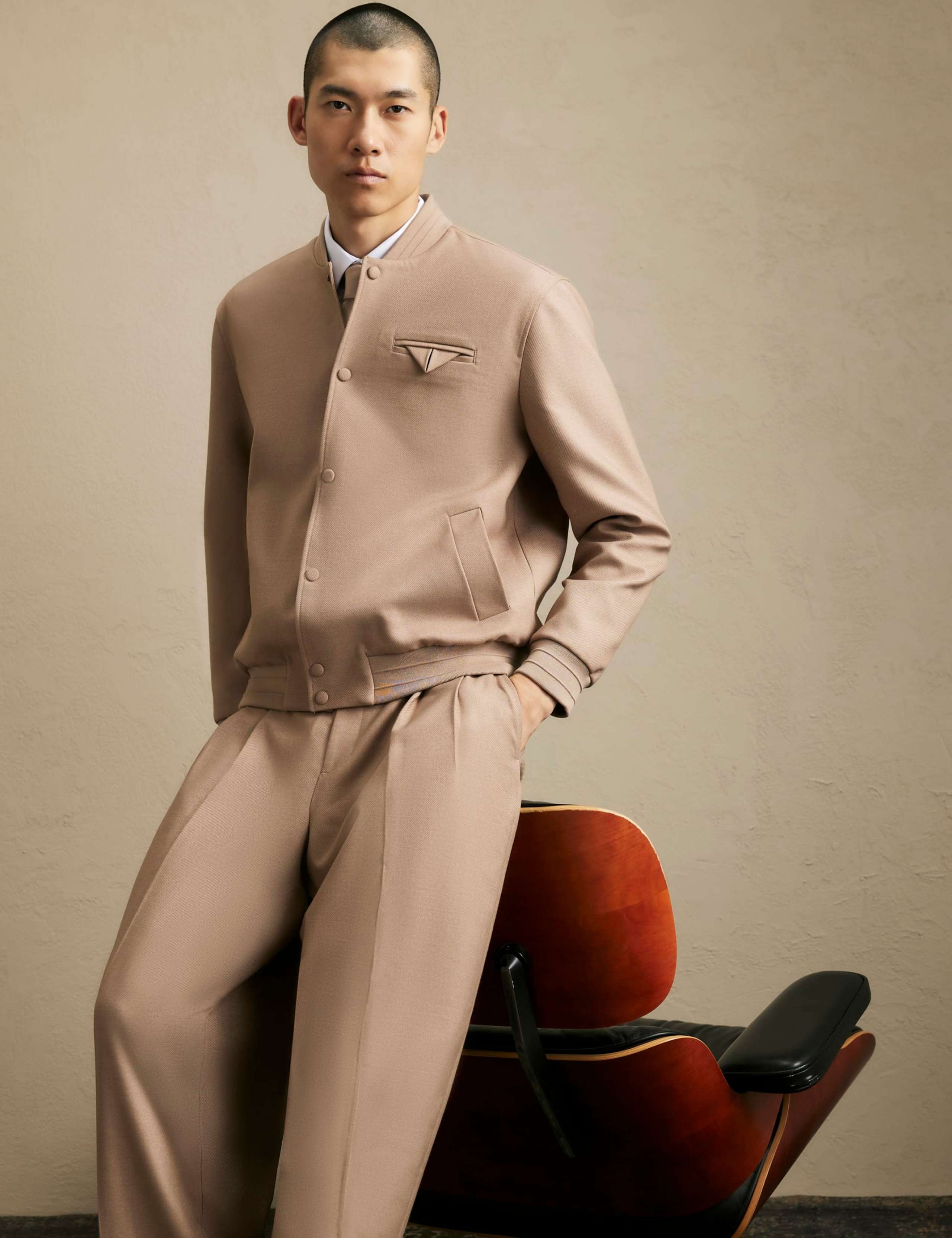 Smart Textured Bomber Jacket