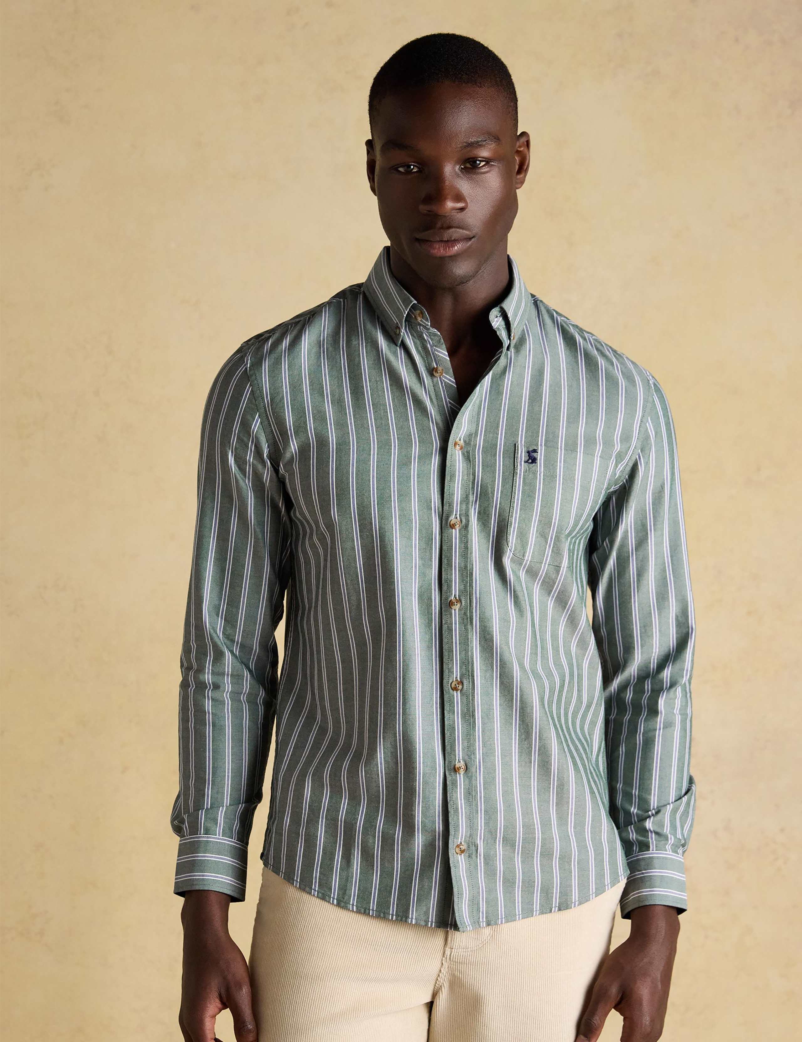 Regular Fit Pure Cotton Striped Oxford Shirt