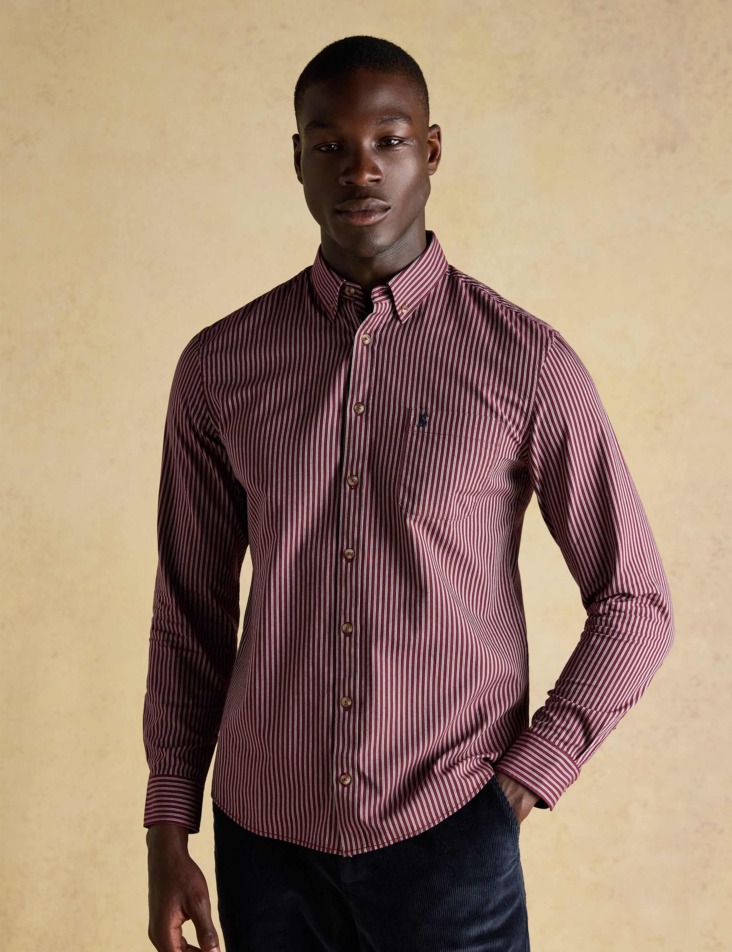 Regular Fit Pure Cotton Striped Oxford Shirt
