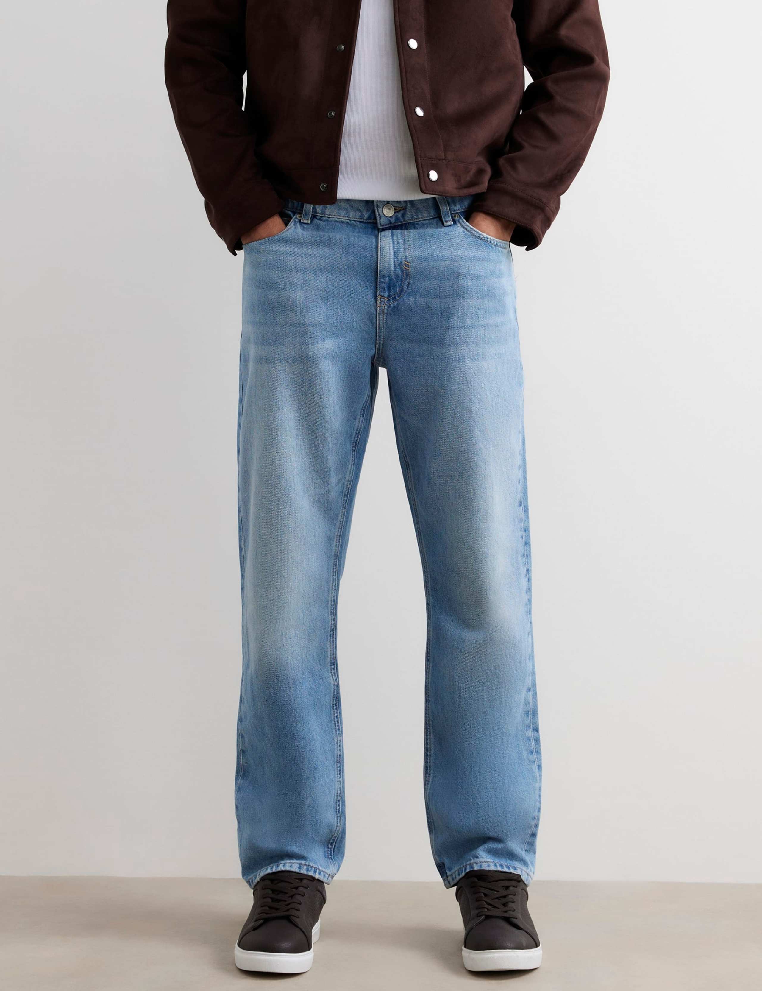 Straight Fit Pure Cotton Jeans
