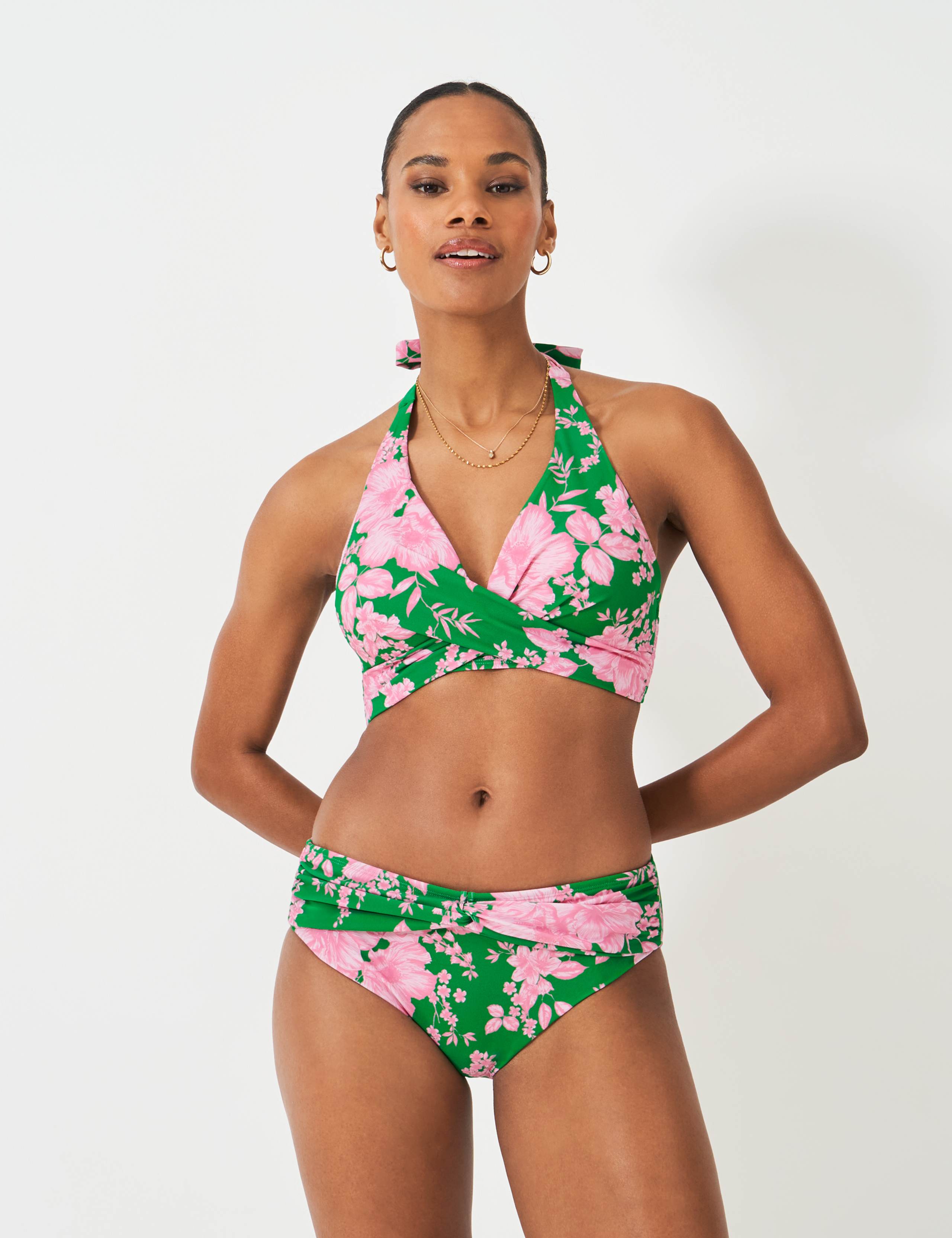 Floral Padded Halterneck Bikini Top