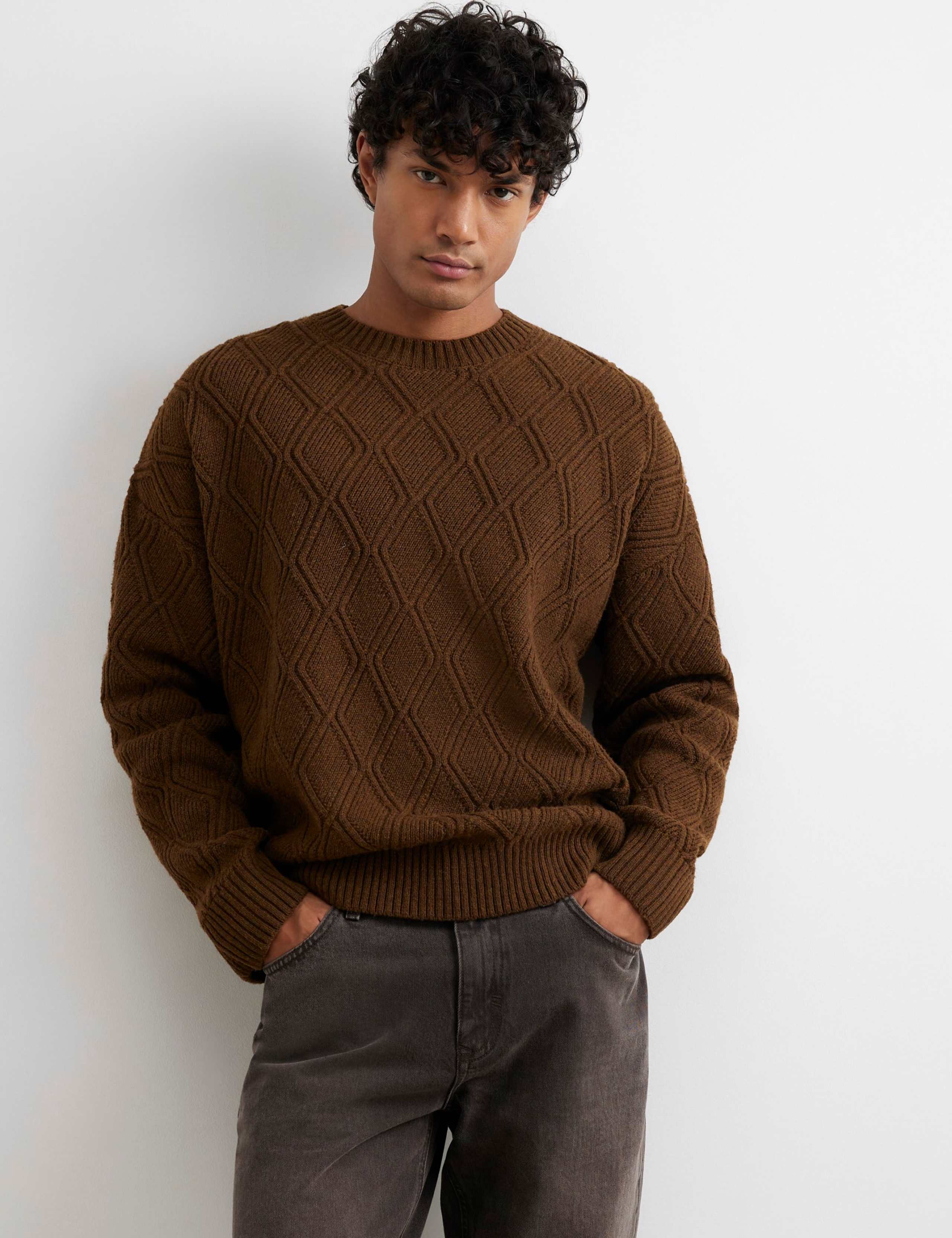 Pure Cotton Cable Crew Neck Jumper