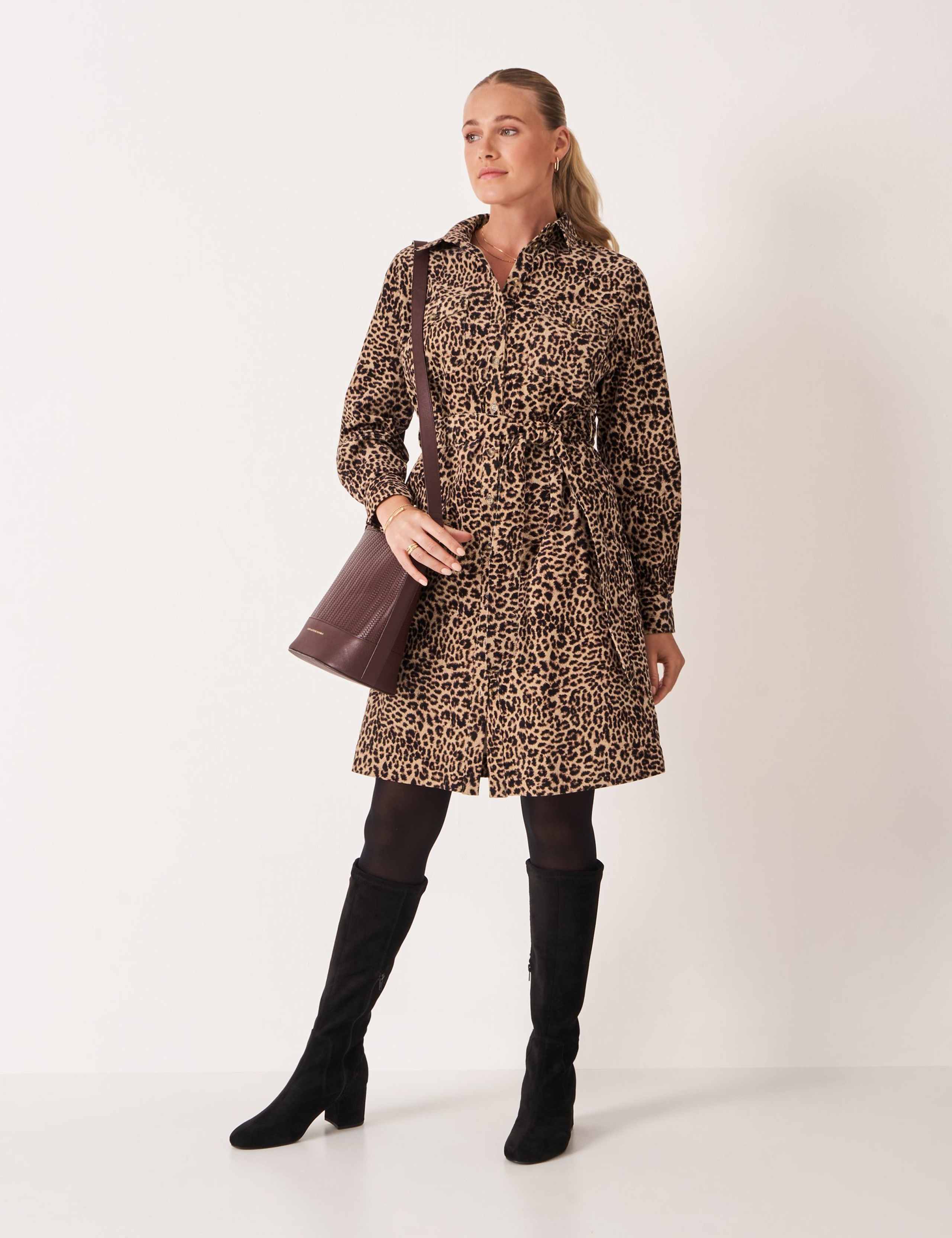 Cotton Rich Animal Print Mini Shift Dress