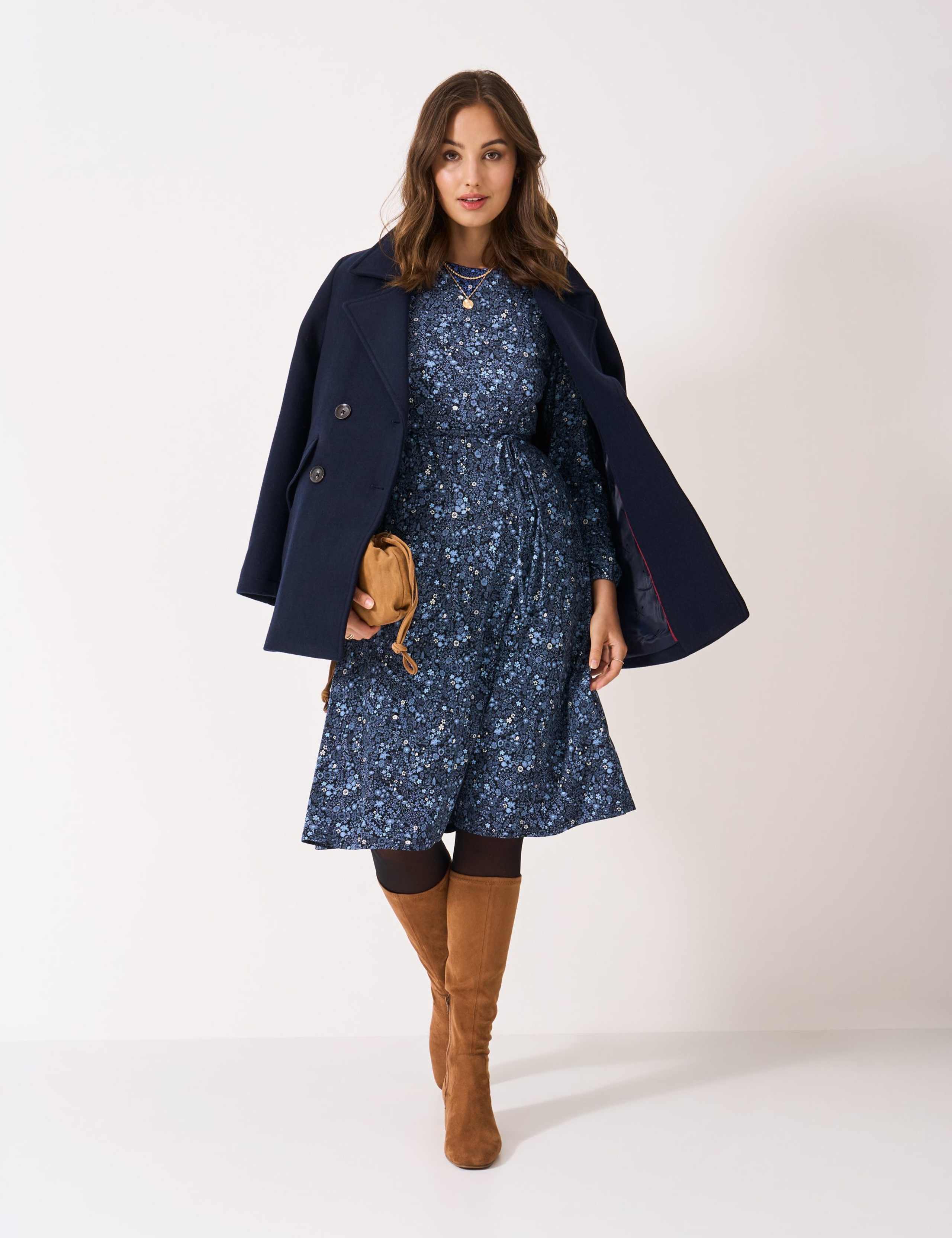 Jersey Floral Midi Dress