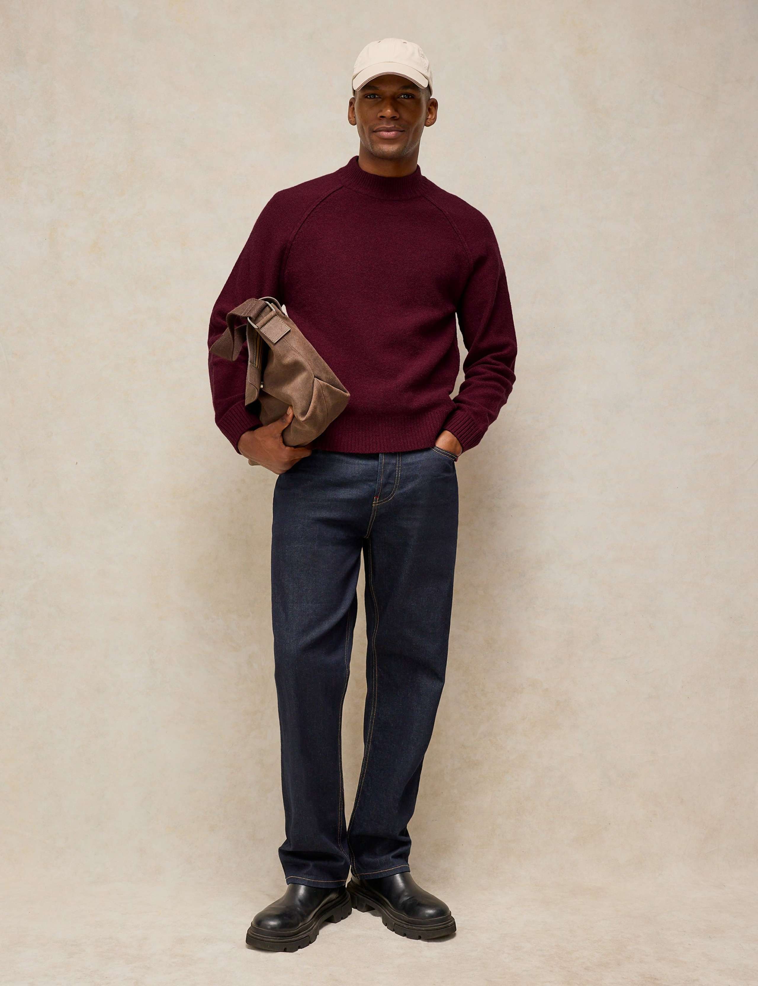 Regular Fit Wool Rich Mock Neck Jumper
