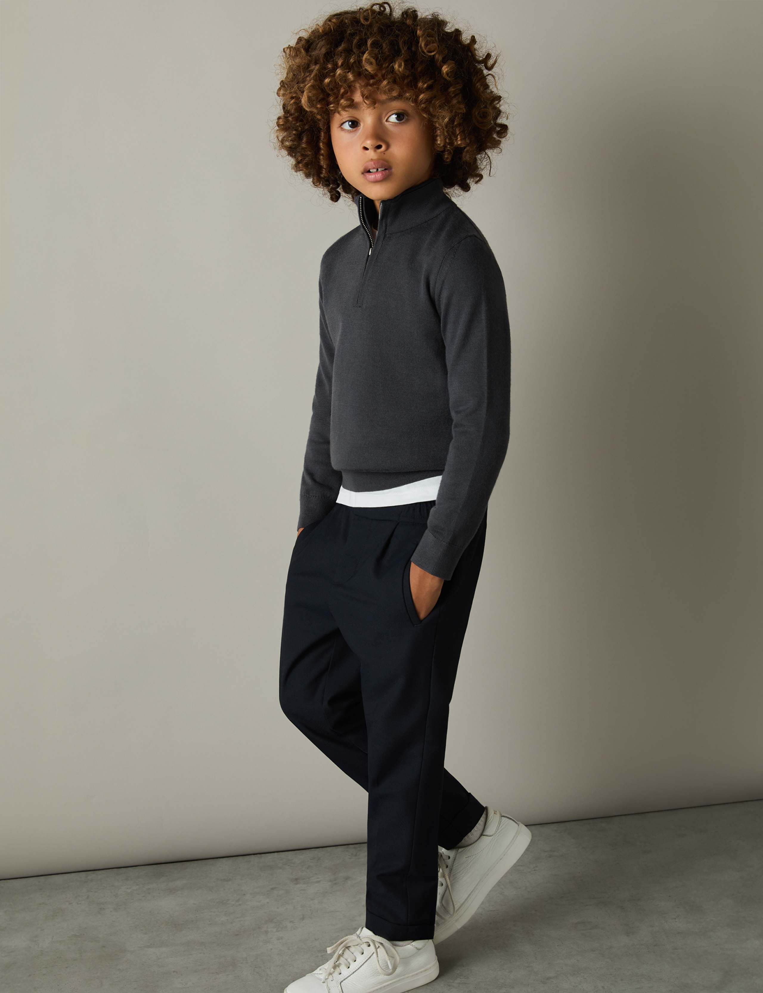 Pure Wool Half Zip Jumper (3-14 Yrs)
