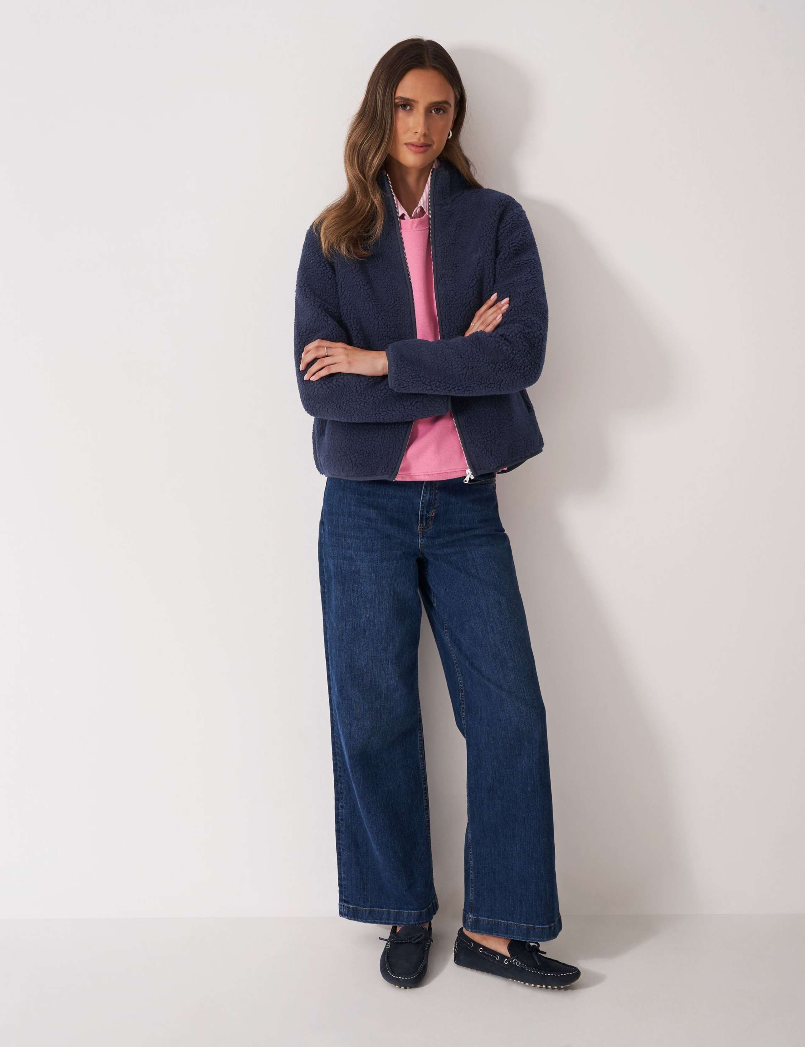 Bouclé Fleece Zip Up Jacket