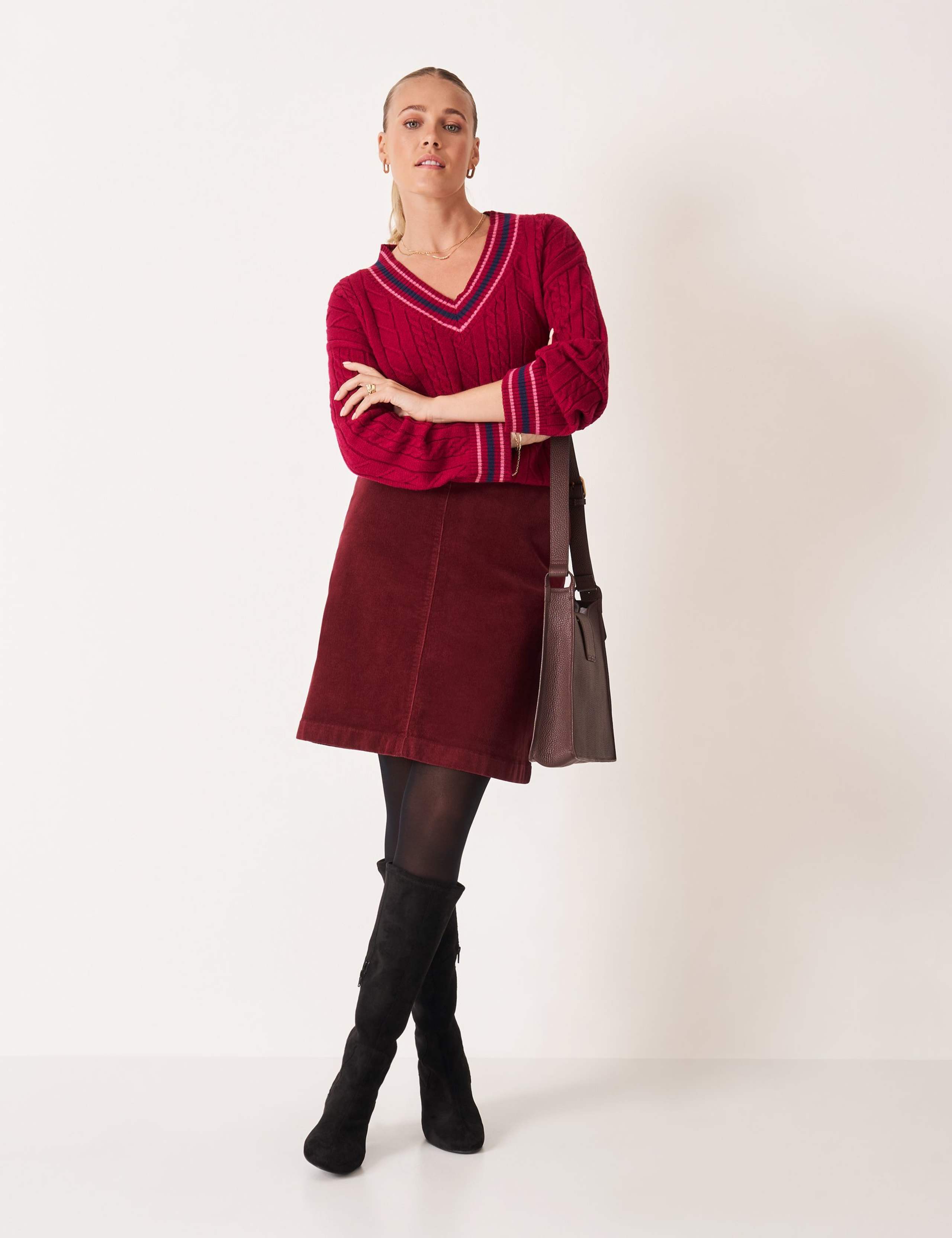 Cord Mini A-Line Skirt