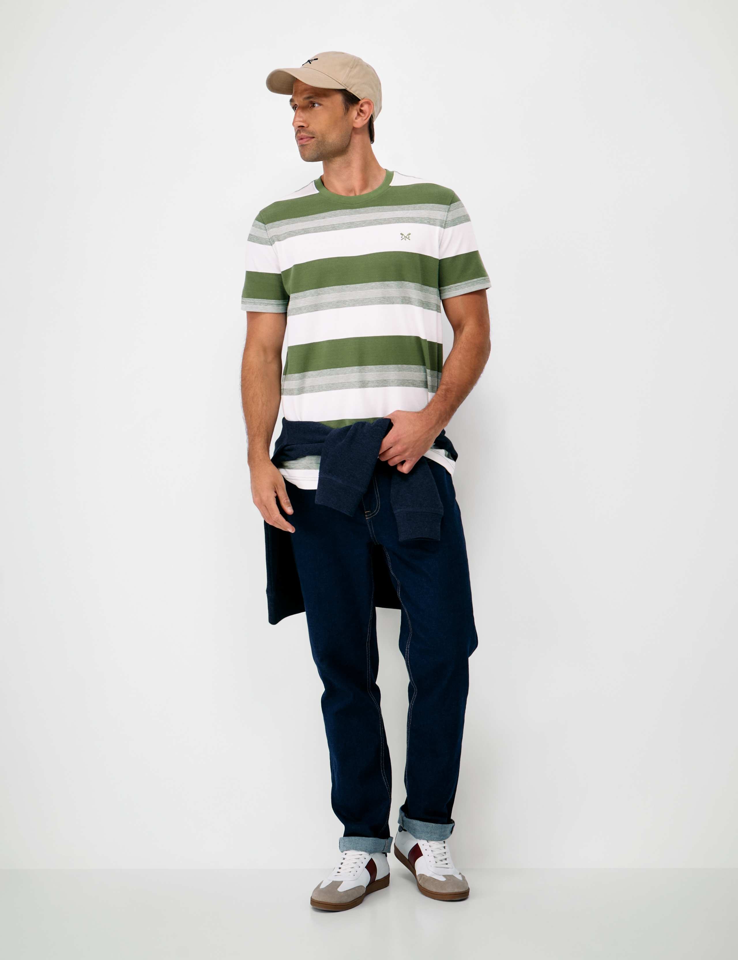 Striped Oxford Cotton T Shirt