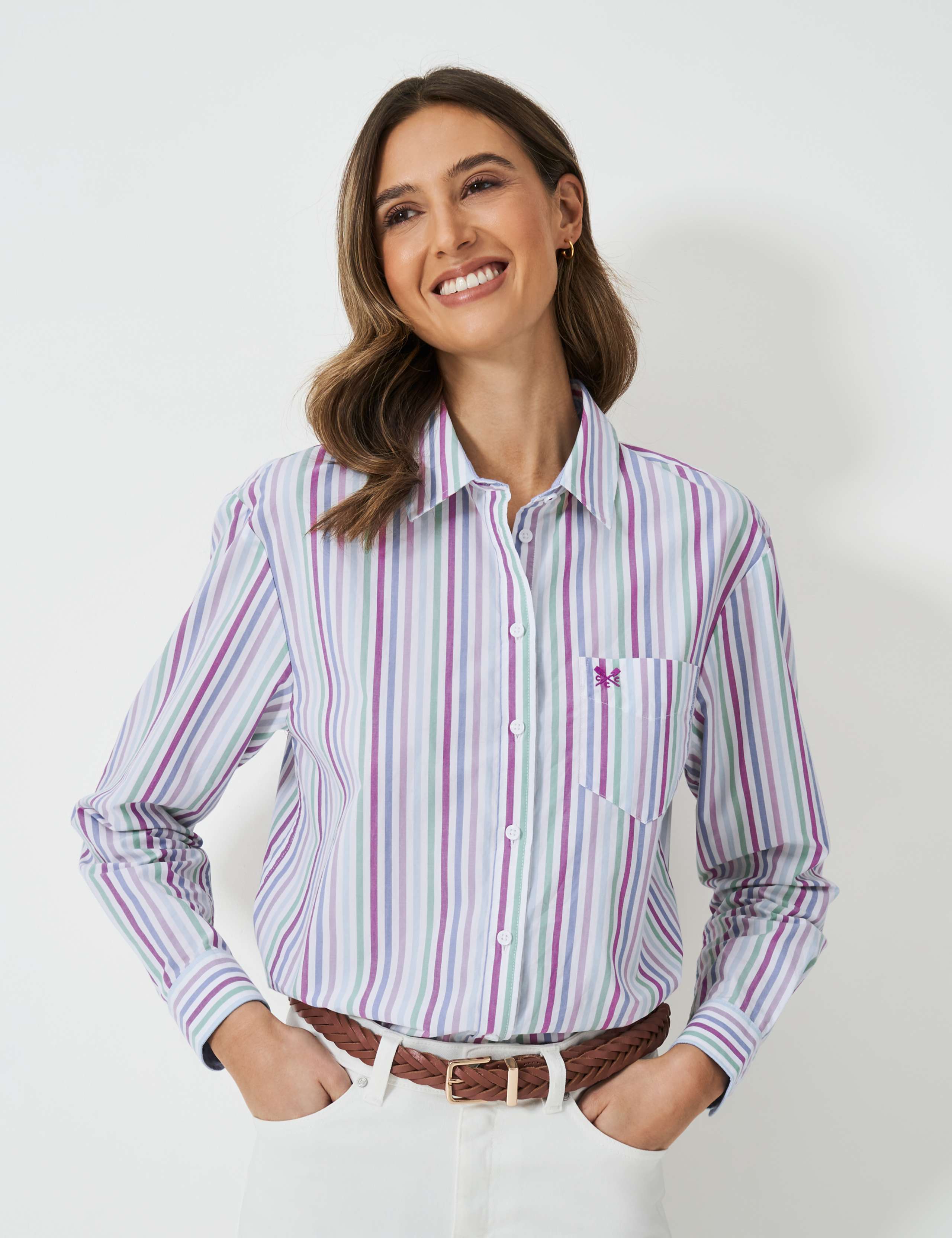 Pure Cotton Striped Button Through Shirt