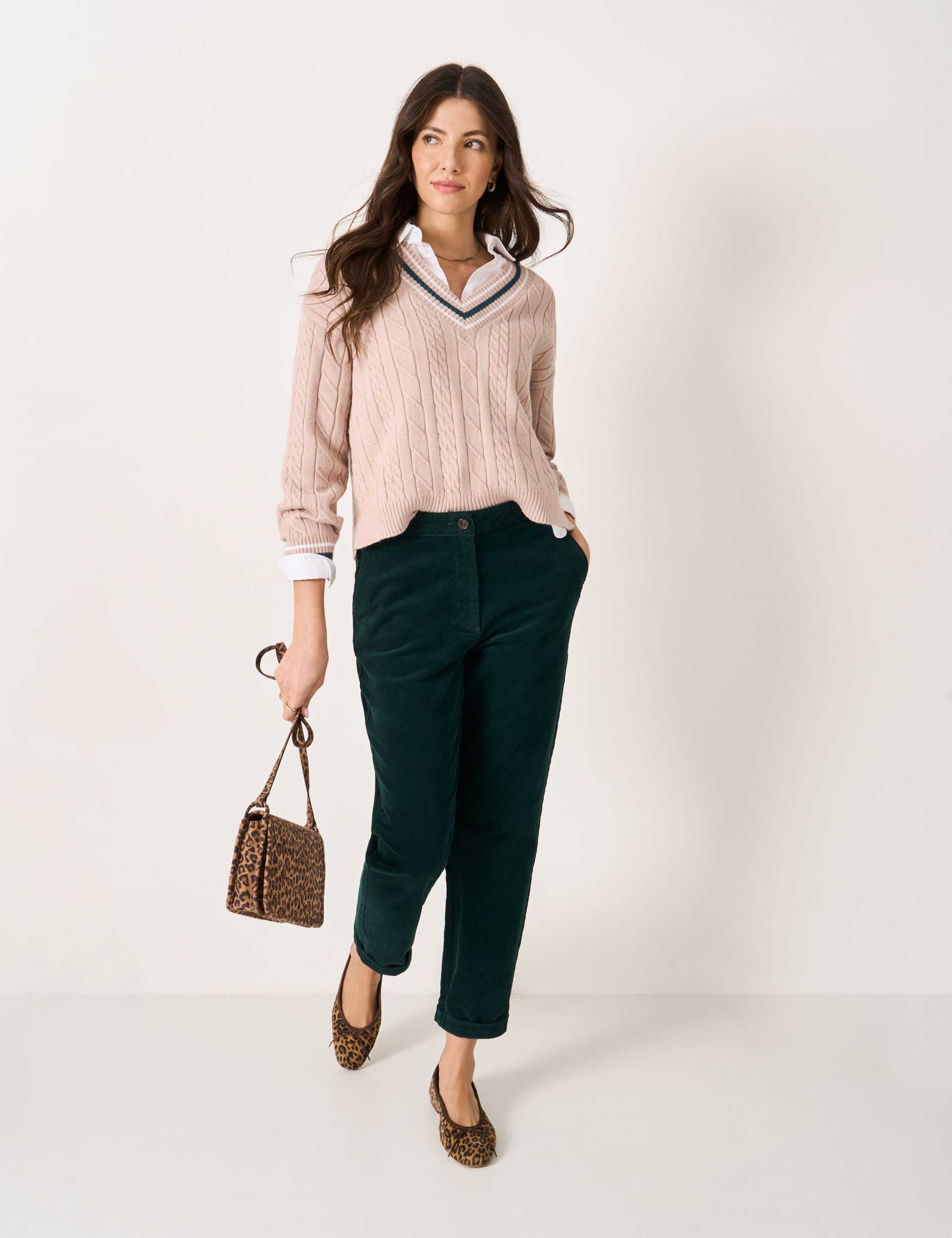 Cotton Rich Cord Tapered Trousers