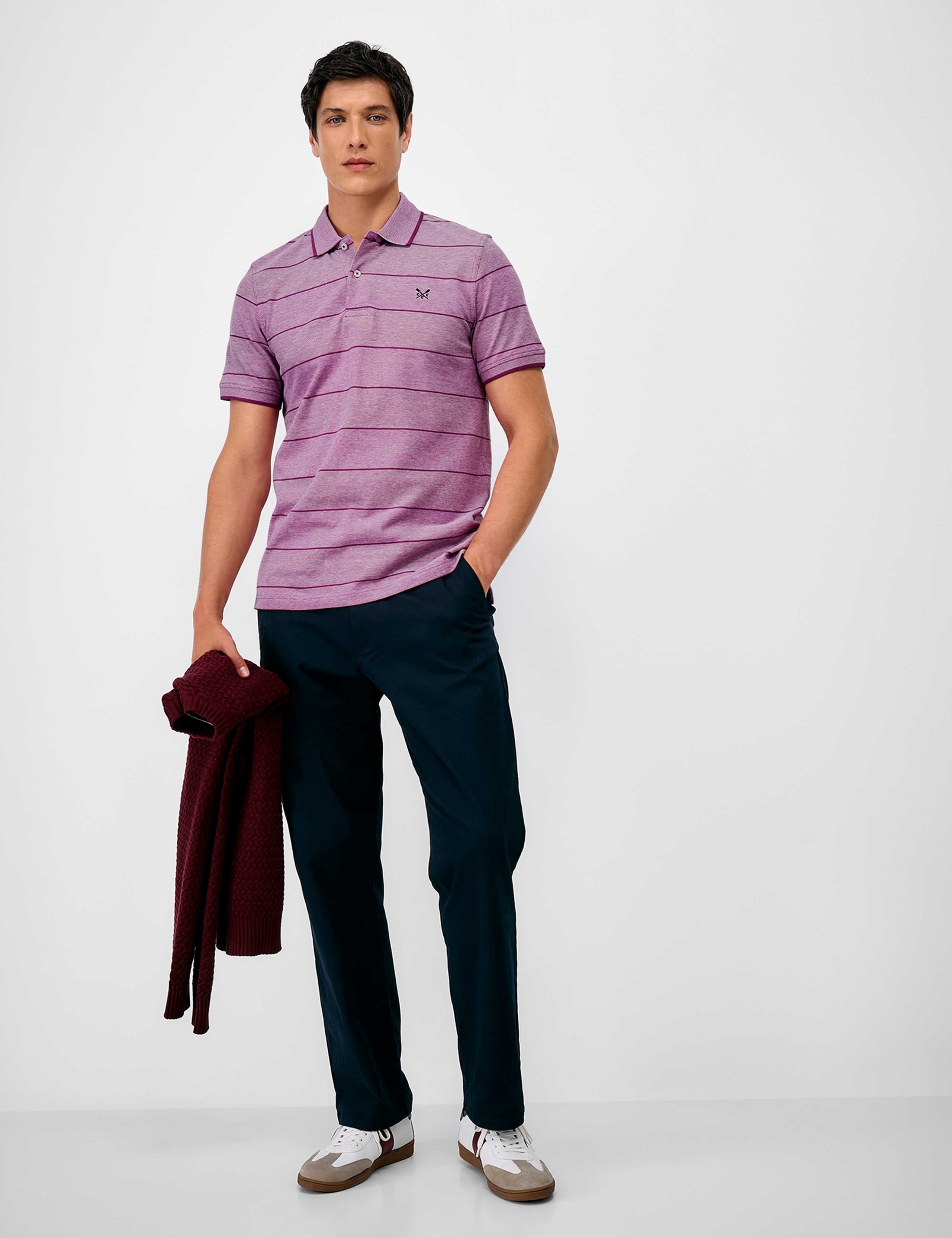 Pure Cotton Oxford Stripe Polo Shirt
