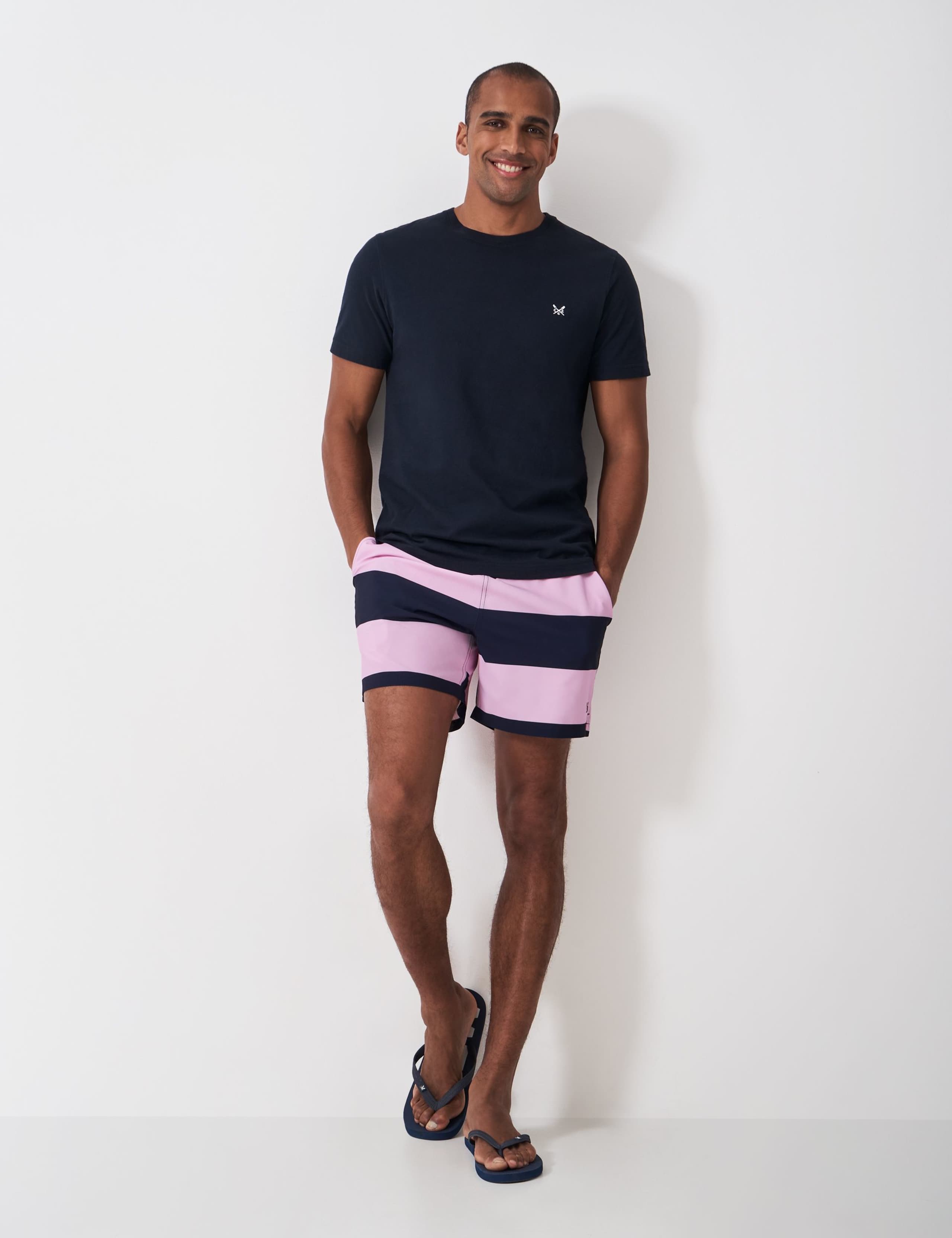 Pocketed Striped Swim Shorts