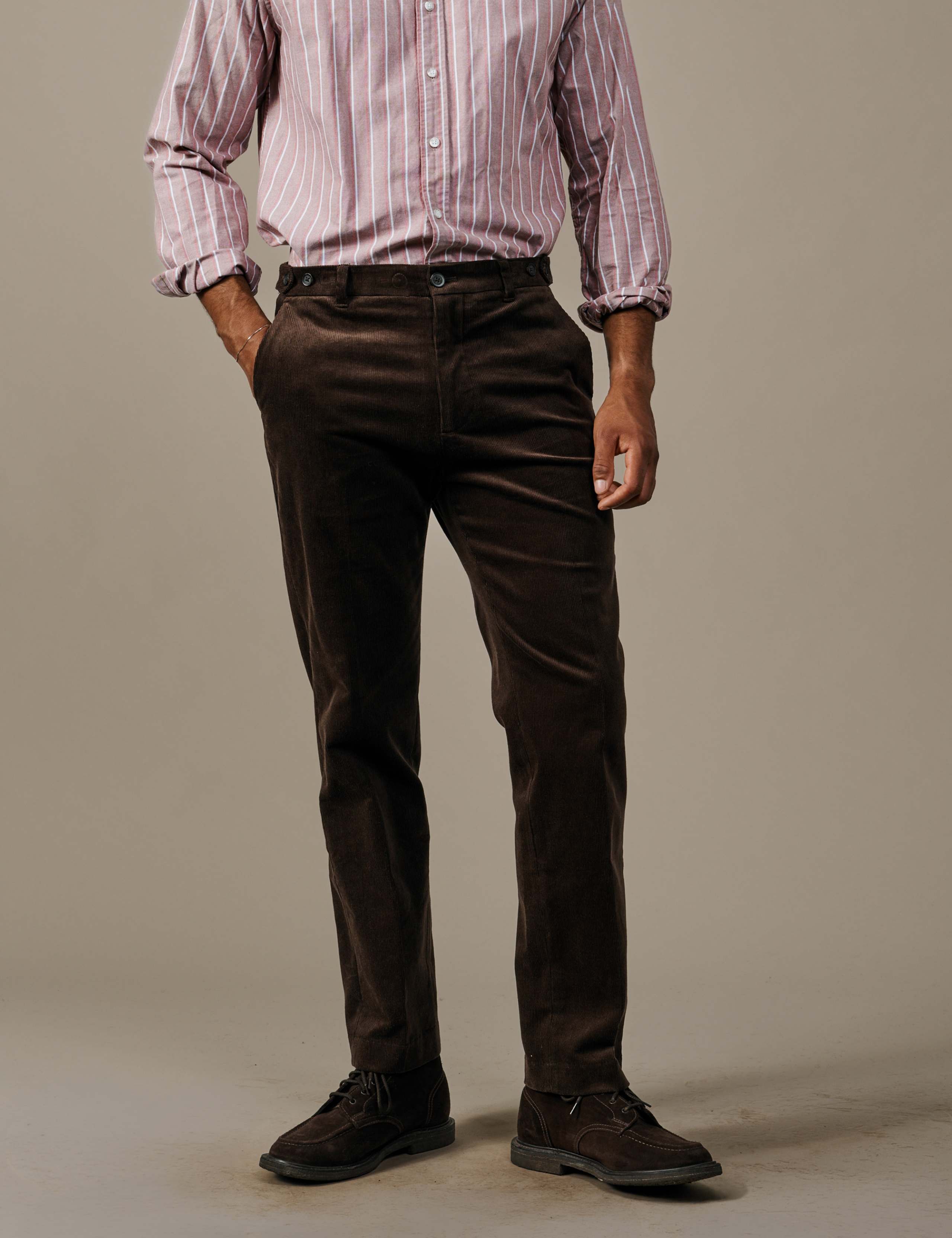 Tailored Fit Cotton Rich Textured Suit Trousers