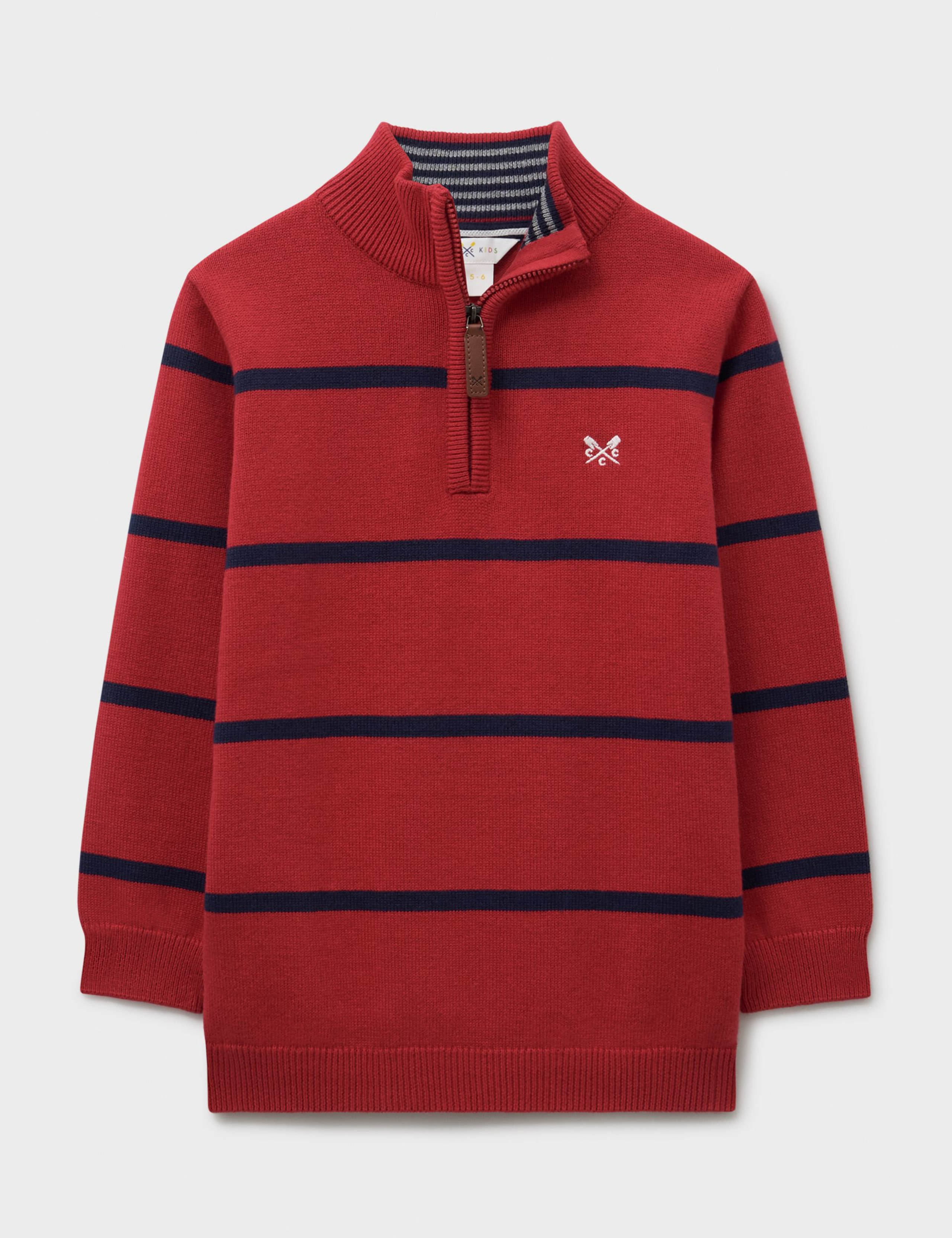 Pure Cotton Striped Half Zip Jumper (3-12 Yrs)