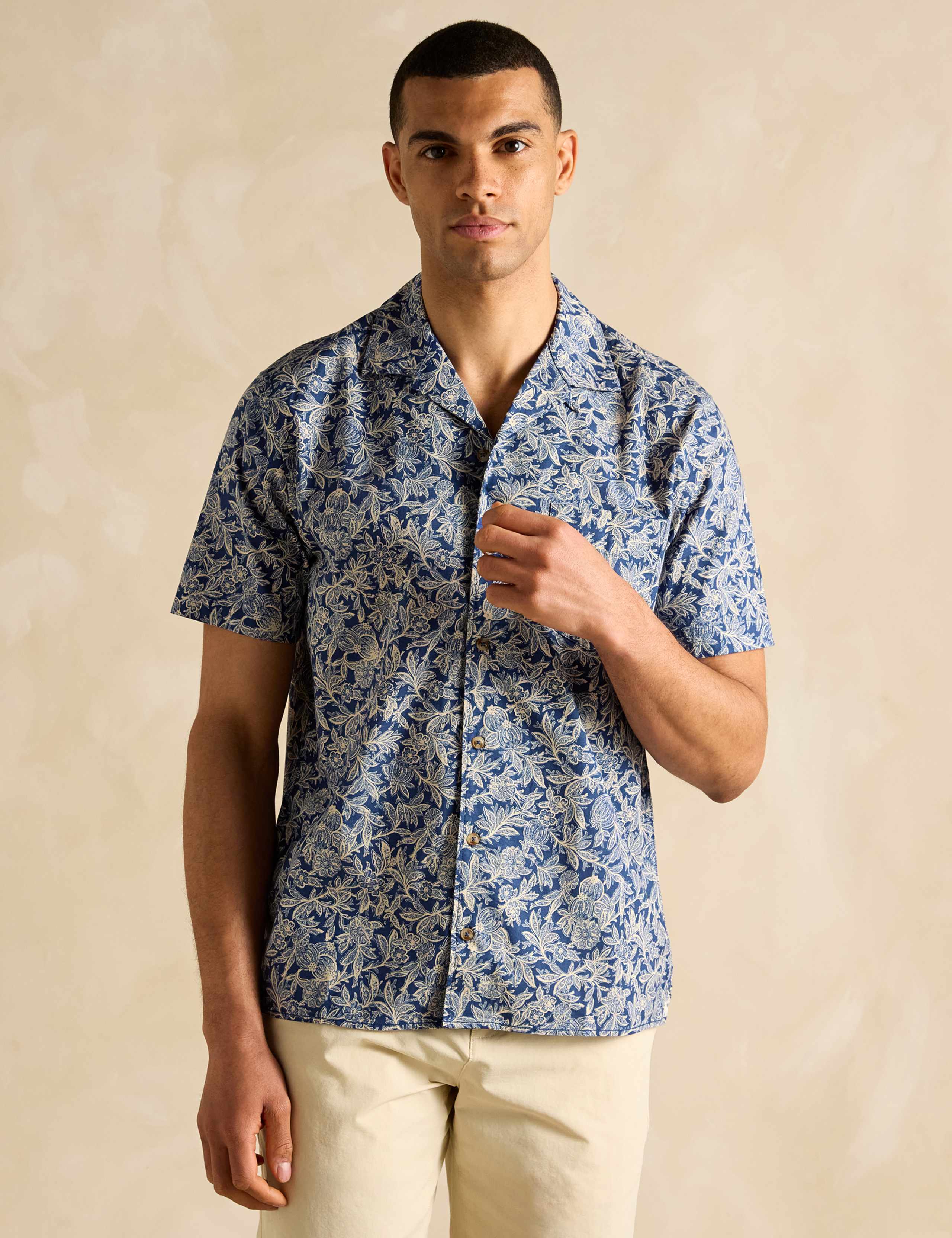 Linen Blend Floral Shirt