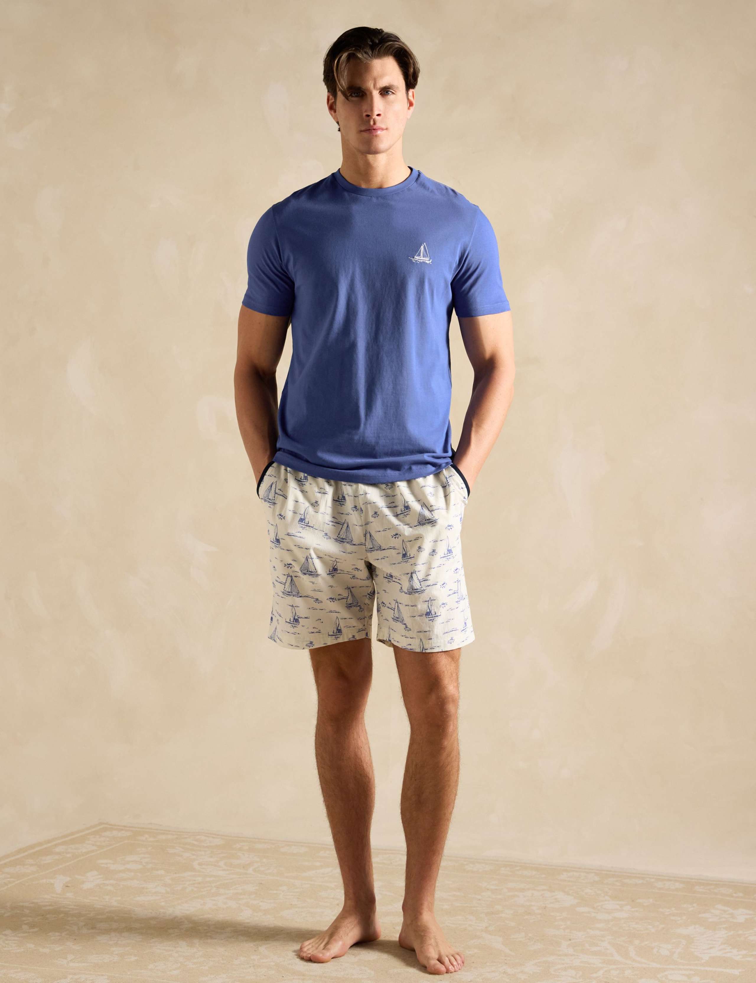 Pure Cotton Rugby Print Pyjama Set