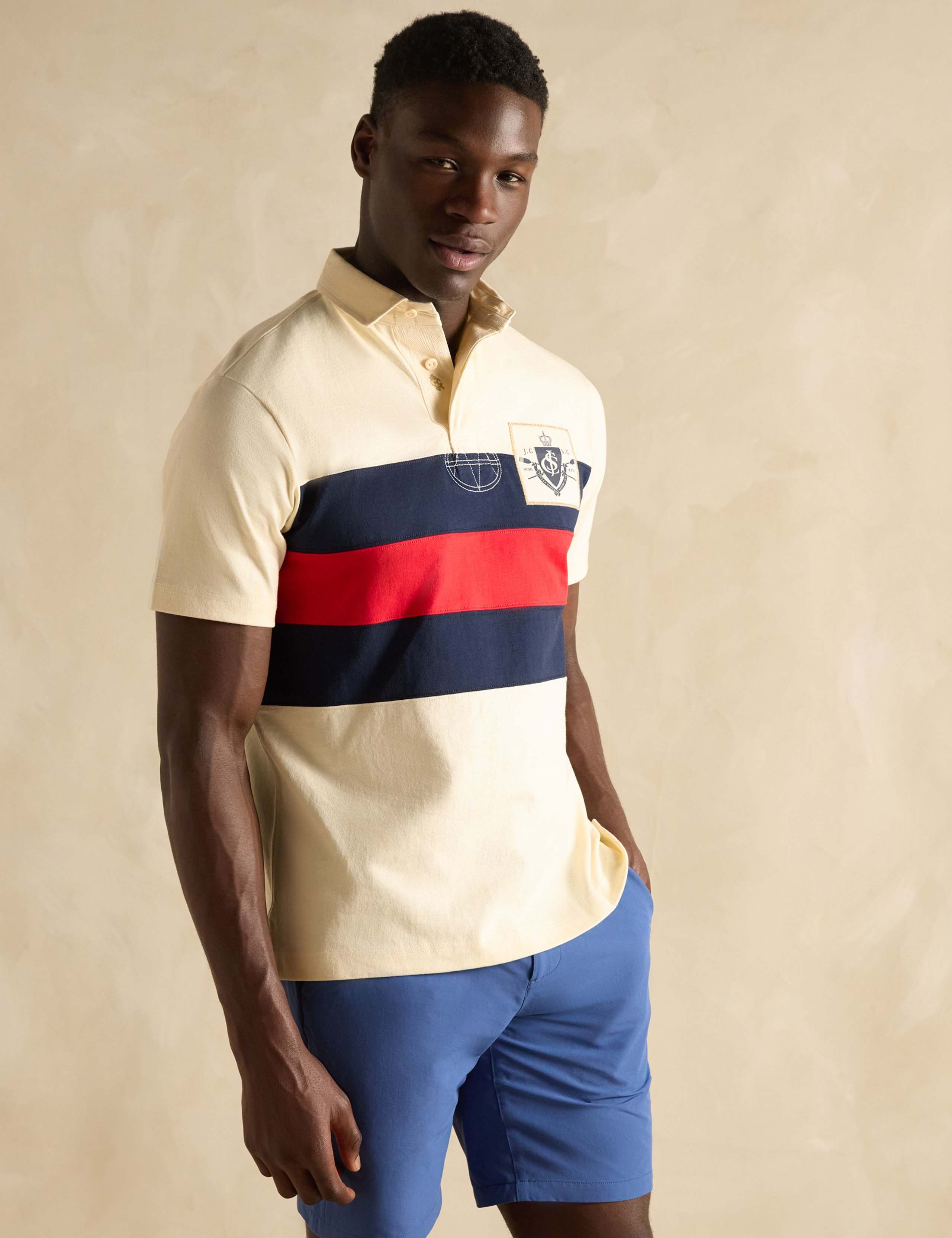 Pure Cotton Colour Block Rugby Shirt