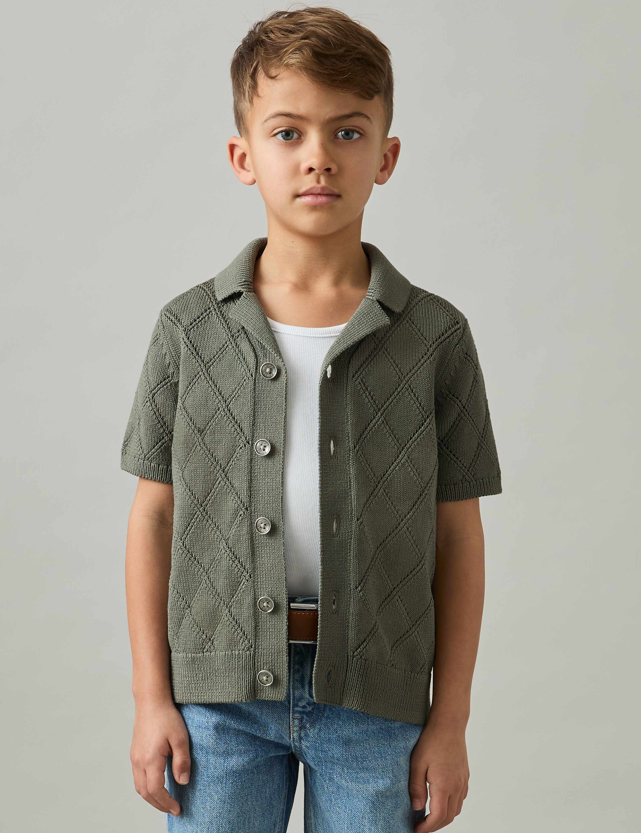 Cotton Rich Textured Shirt (3-14 Yrs)