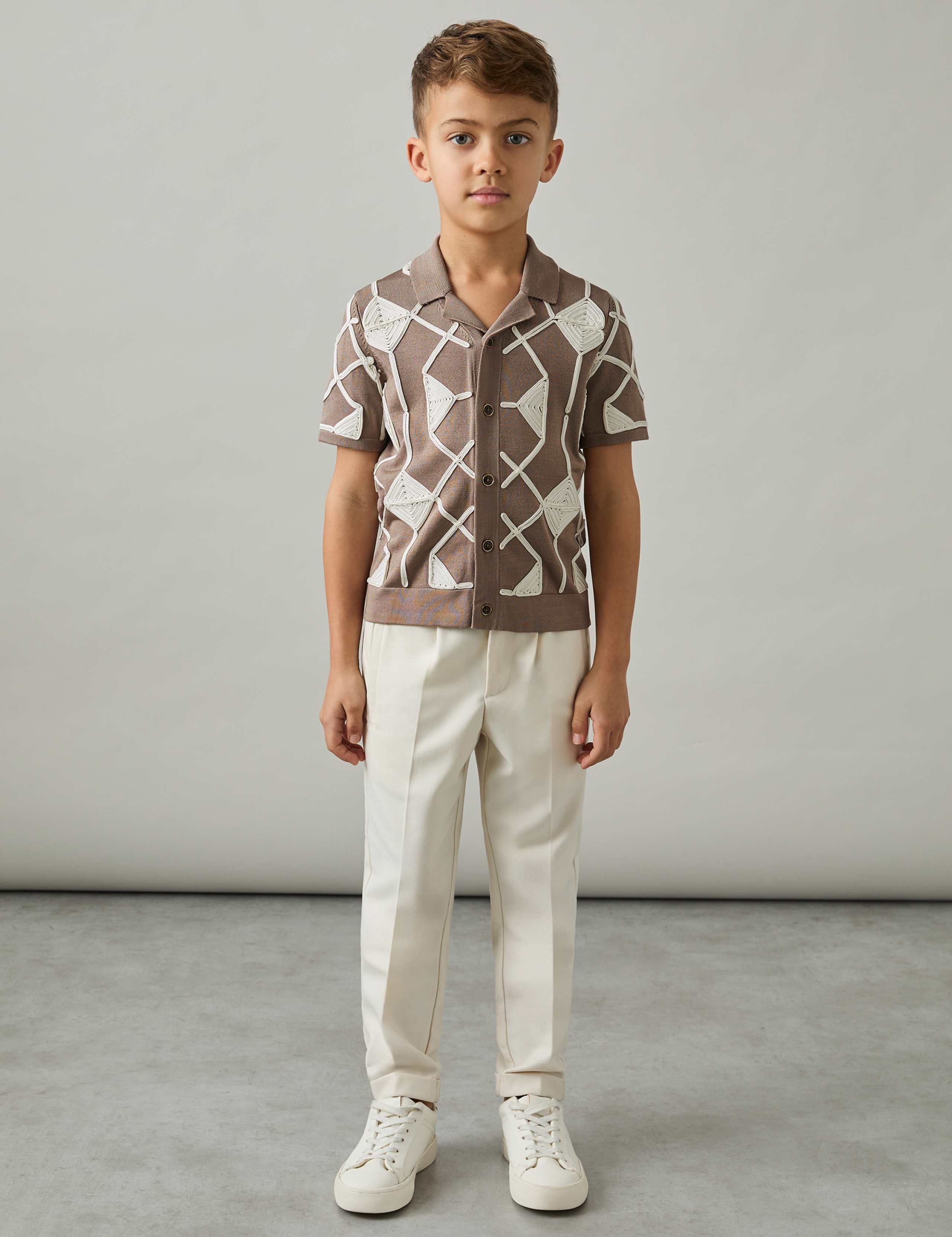 Geometric Embroidered Shirt (3-14 Yrs)