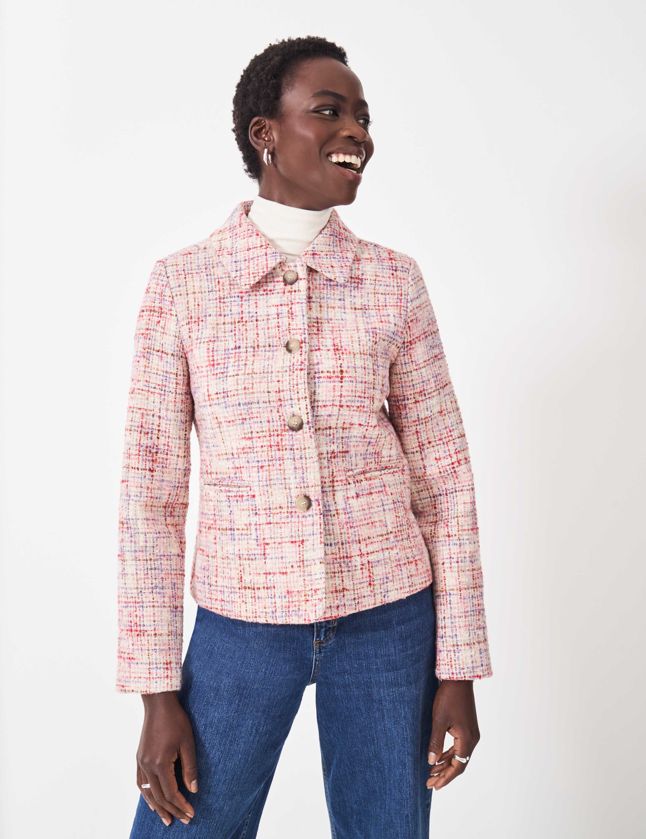 Textured Collared Short Jacket