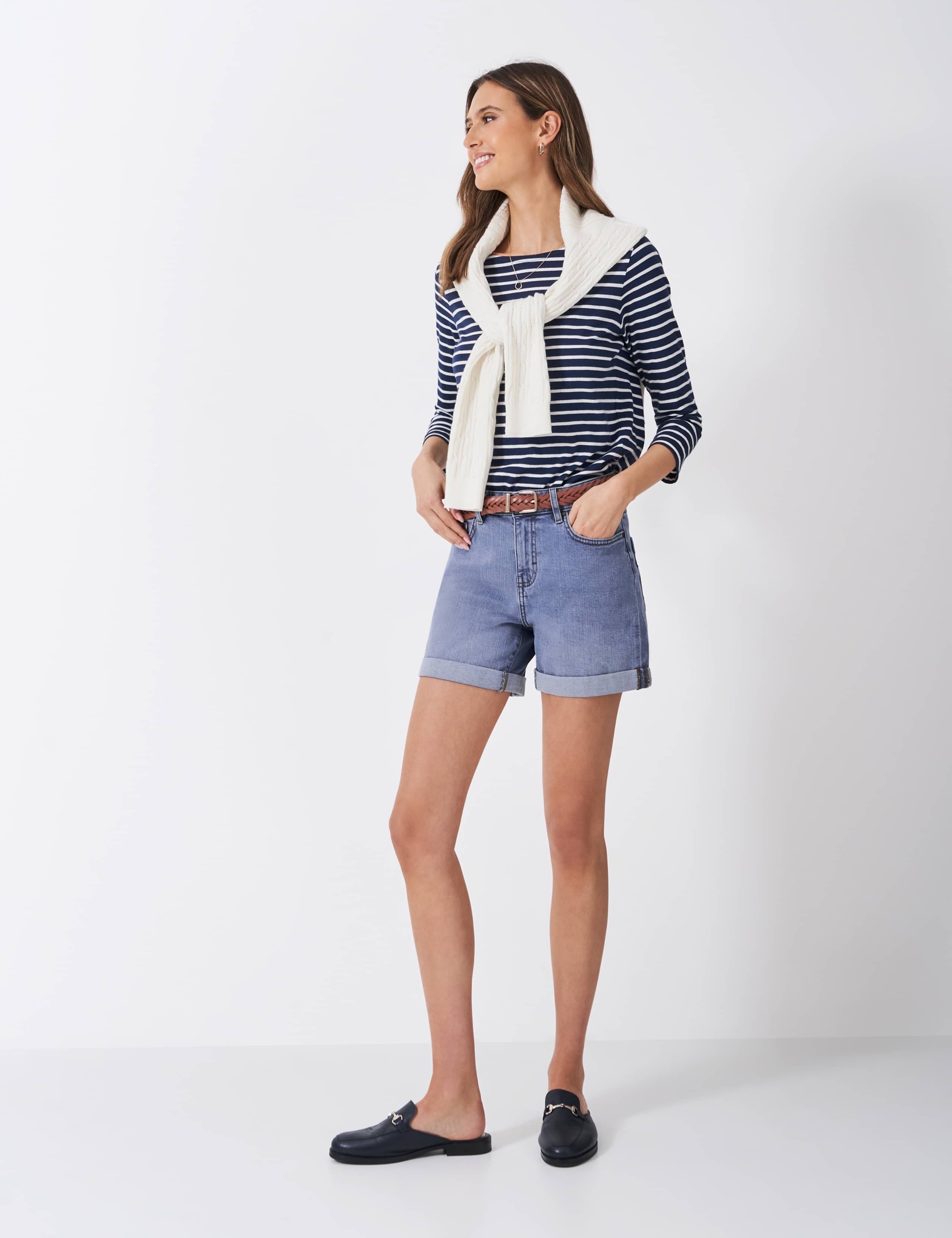 Denim Turn-Up Shorts