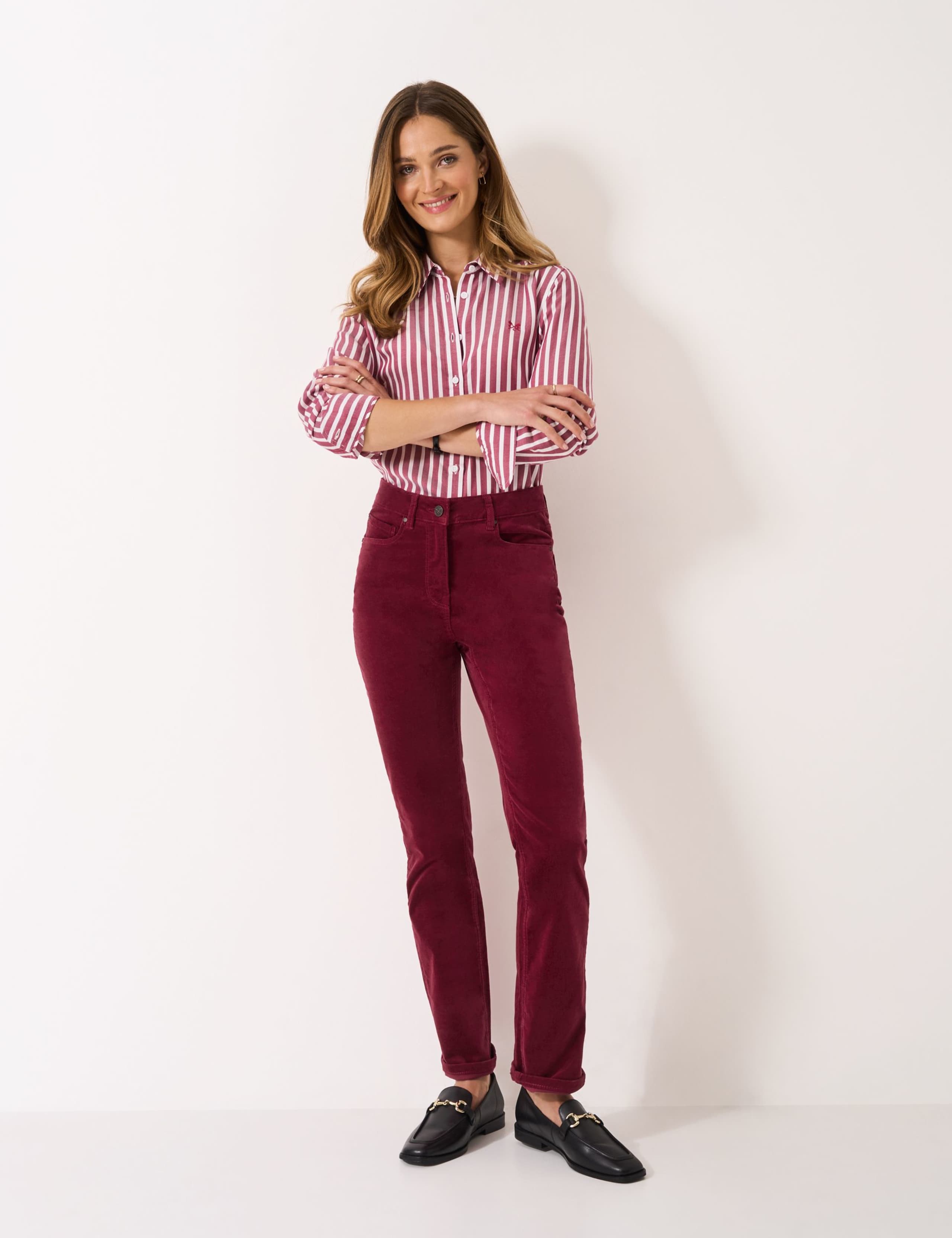 Cotton Rich Velvet Slim Fit Trousers