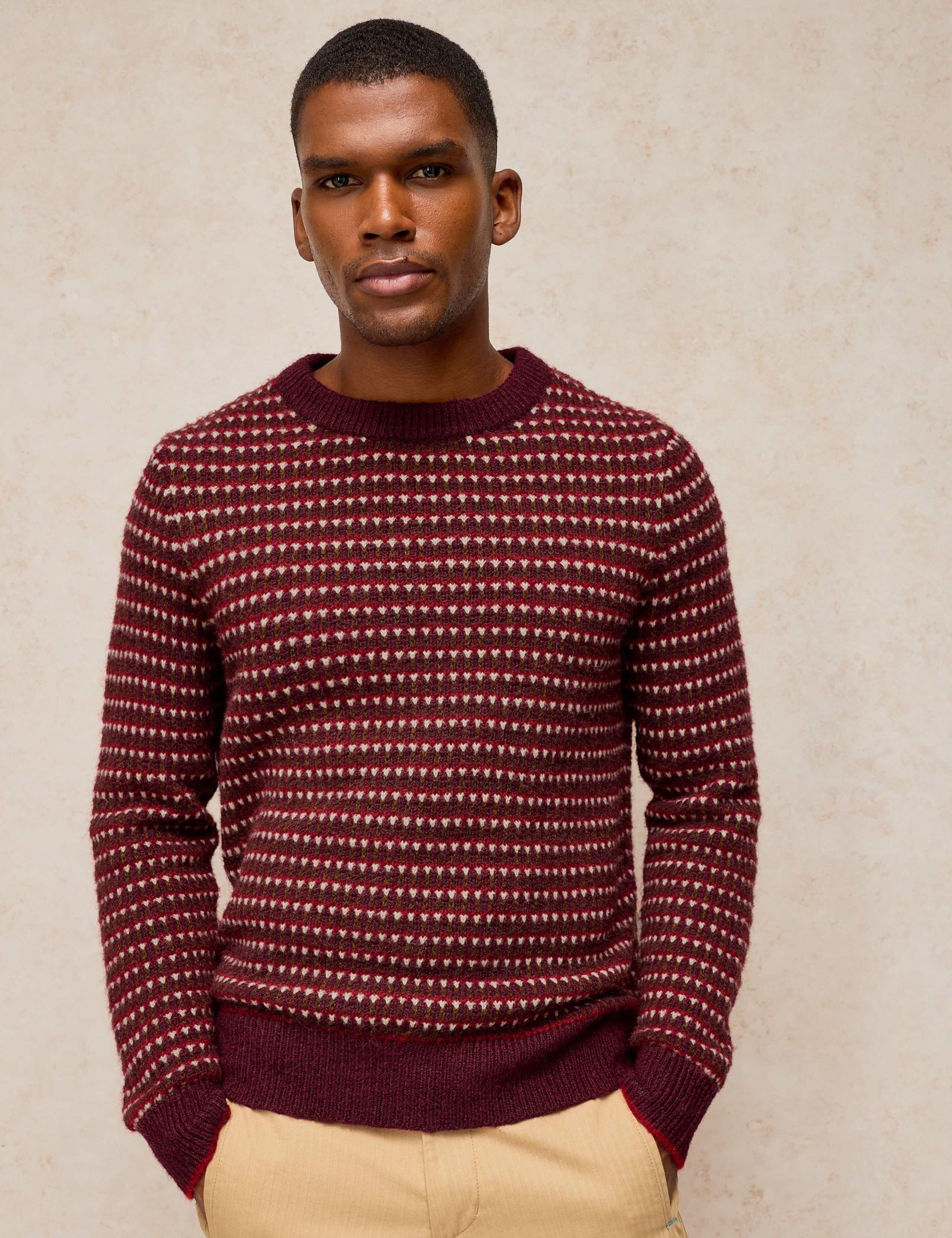 Hamilton Striped Crew Neck Jumper with Wool