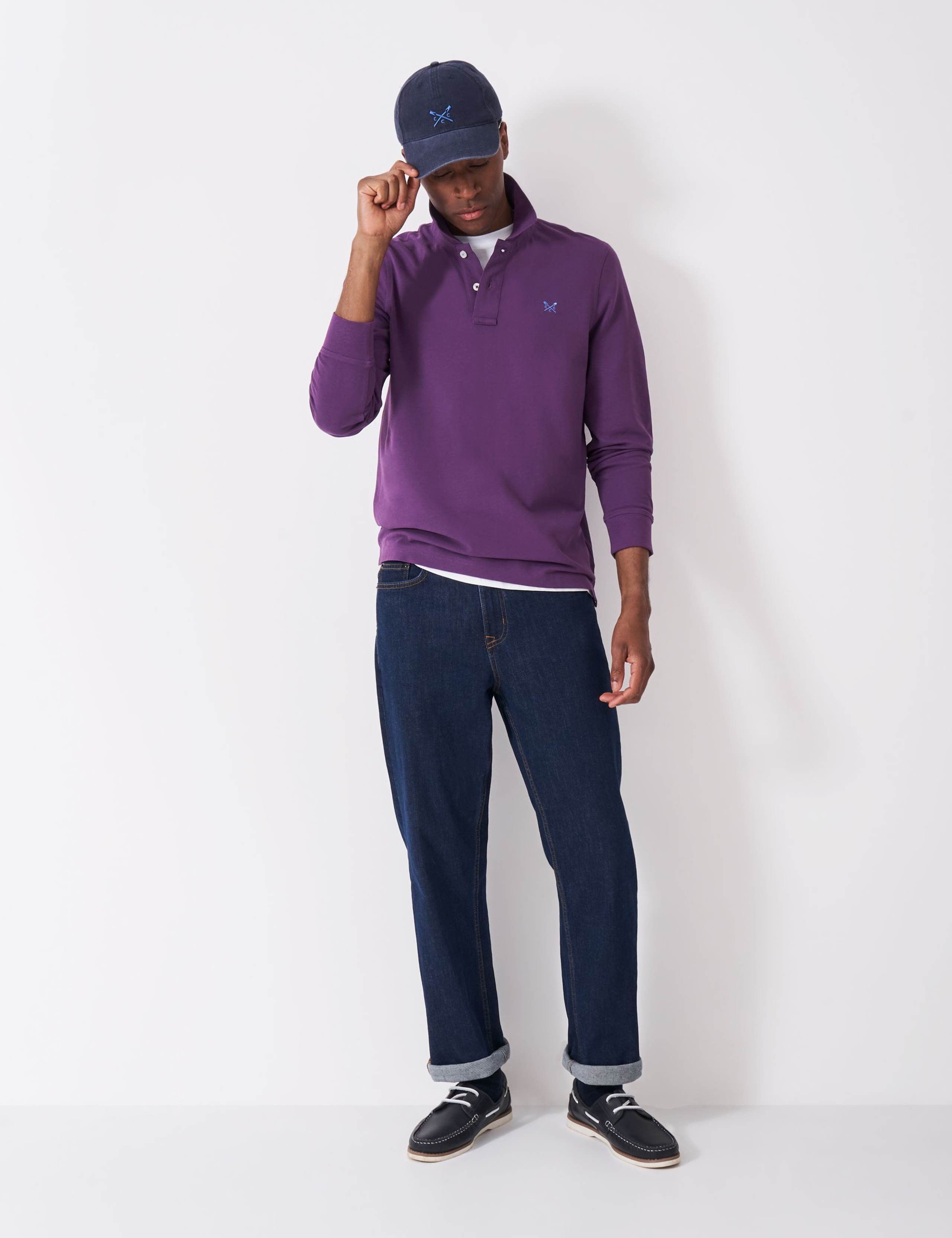 Cotton Rich Pique Long Sleeve Polo Shirt