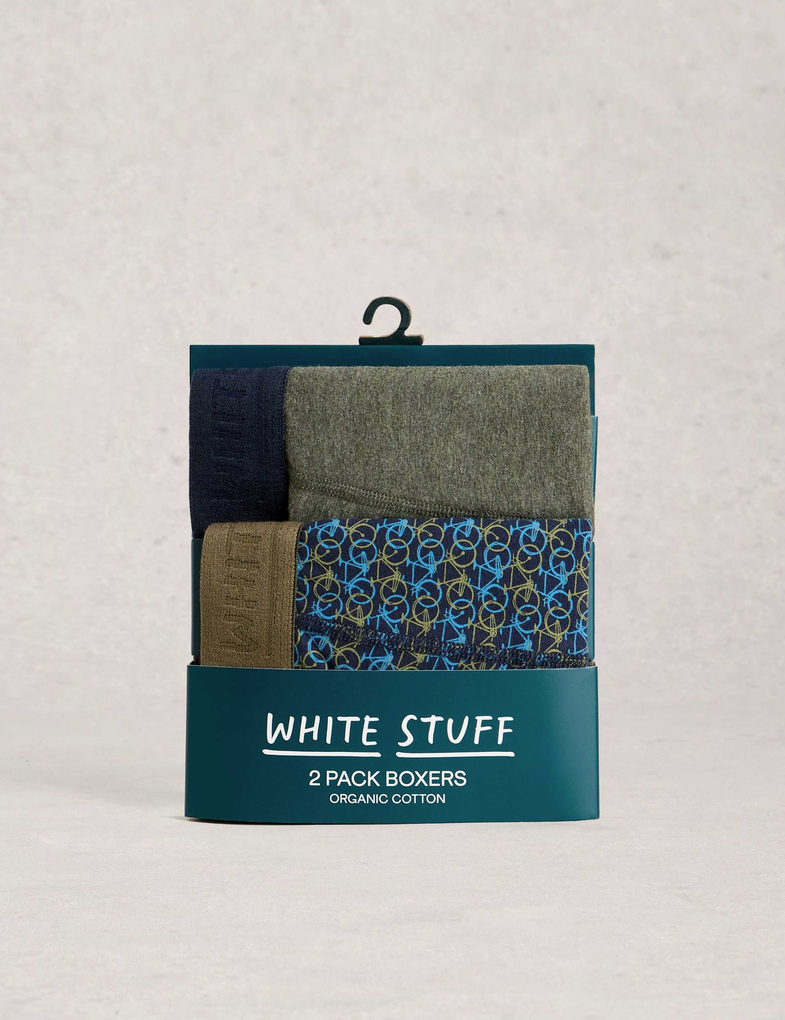 2 Pack Cotton Rich Fish & Plain Boxers