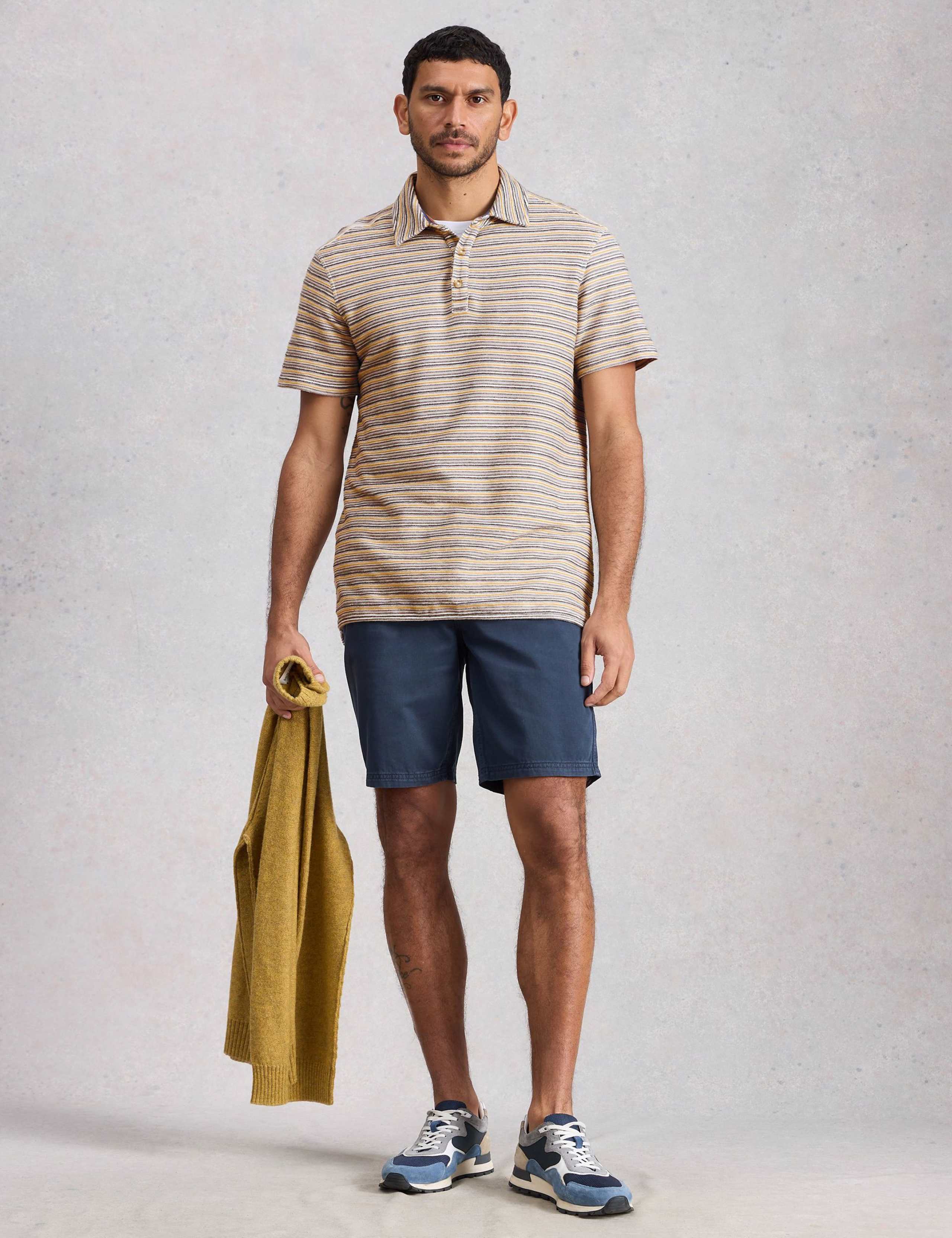 Pure Cotton Striped Polo Shirt