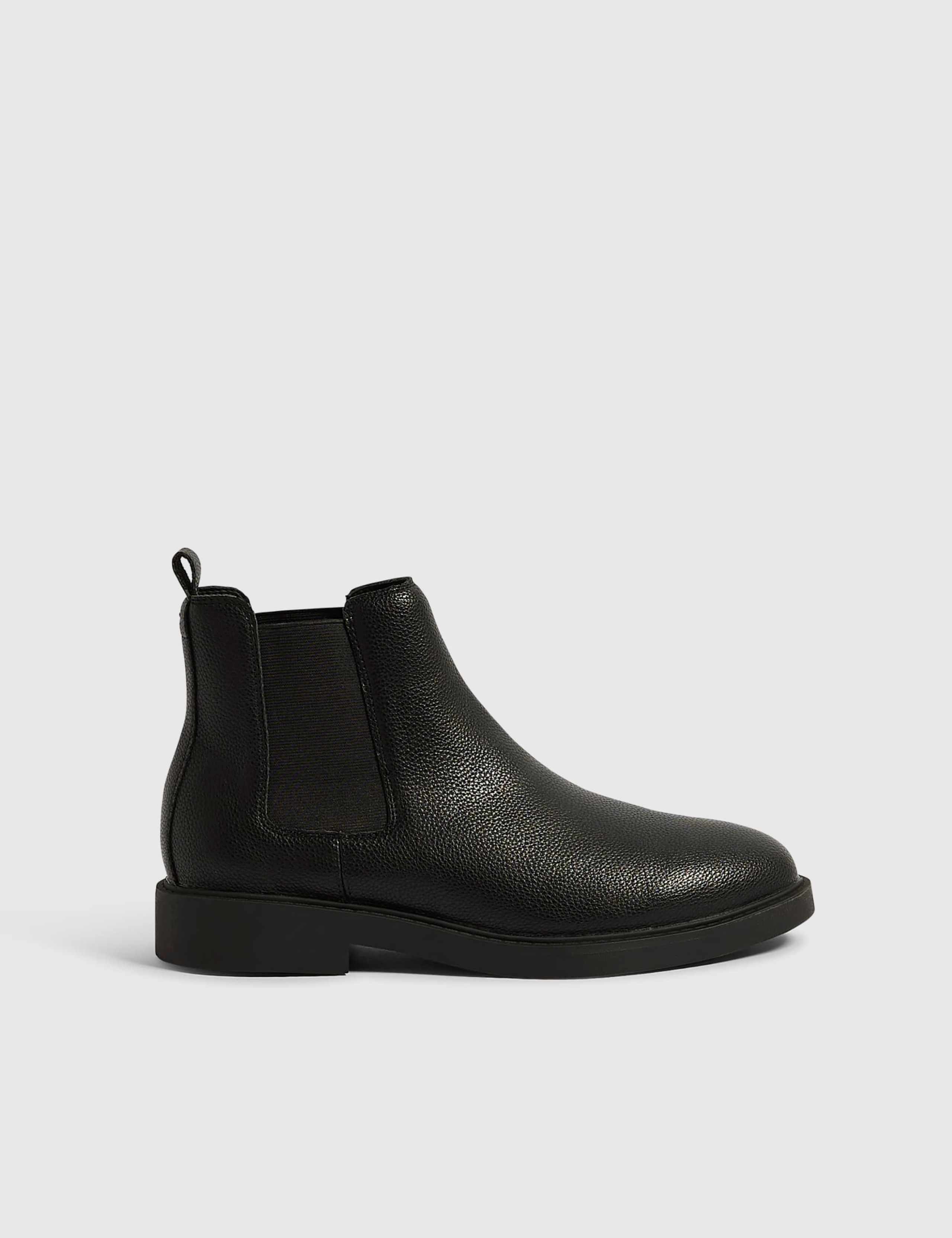 Faux Leather Chelsea Boots