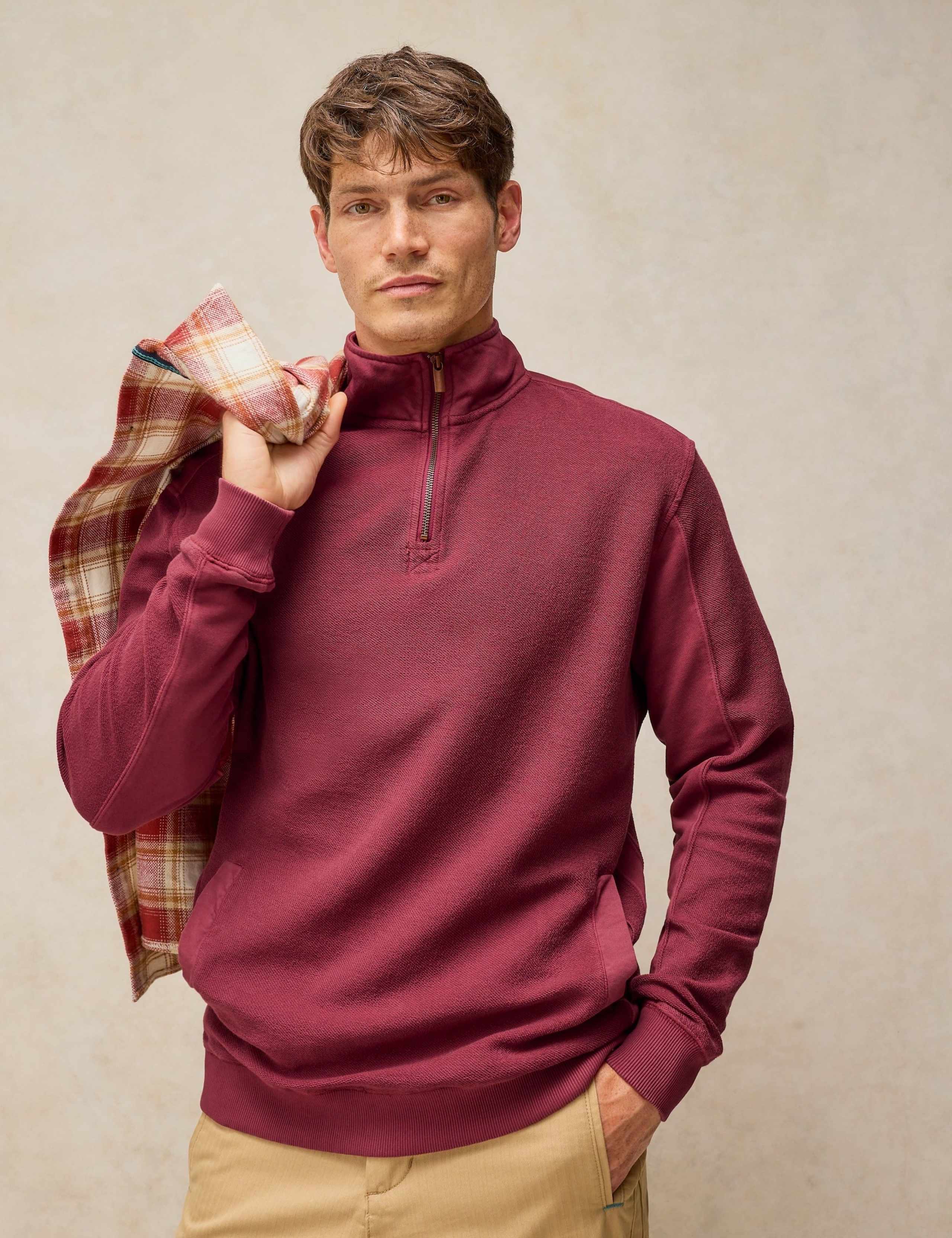 Pure Cotton Half Zip Sweatshirt