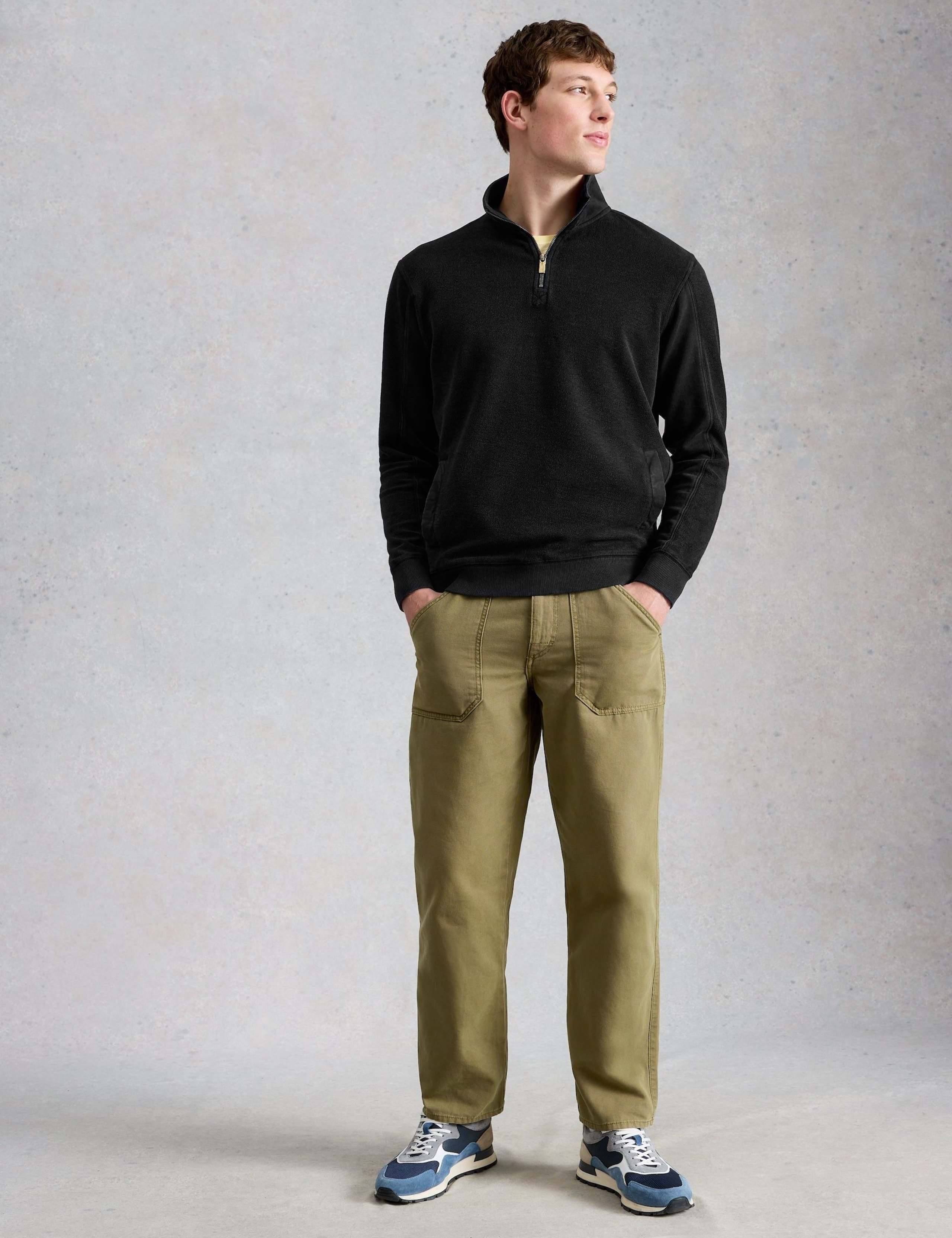 Pure Cotton Half Zip Sweatshirt