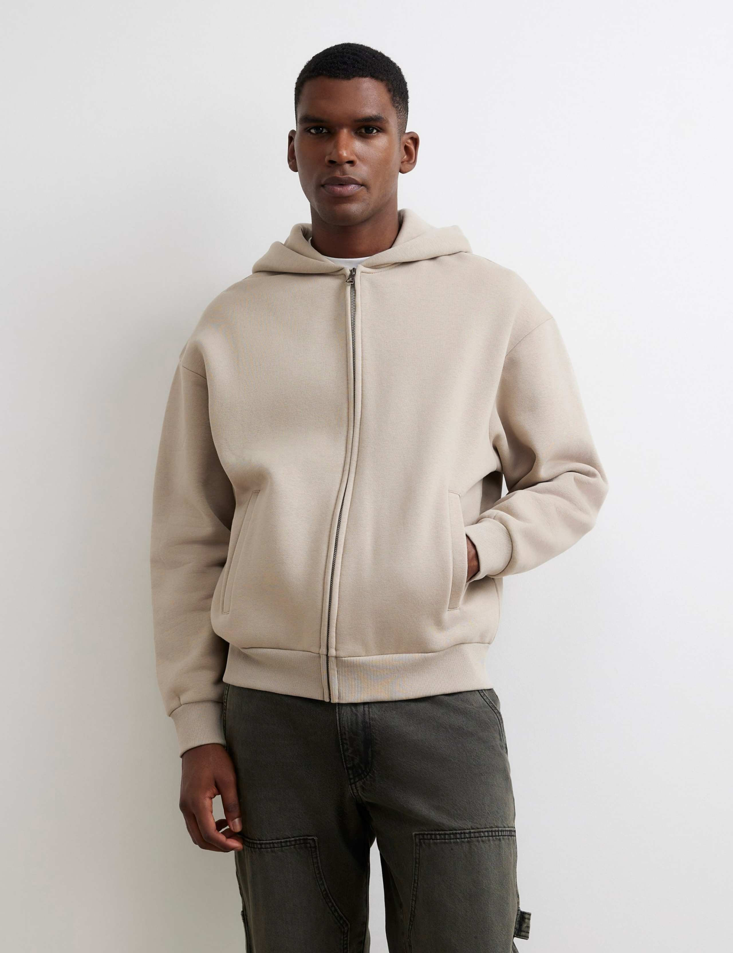 Cotton Rich Zip Up Hoodie