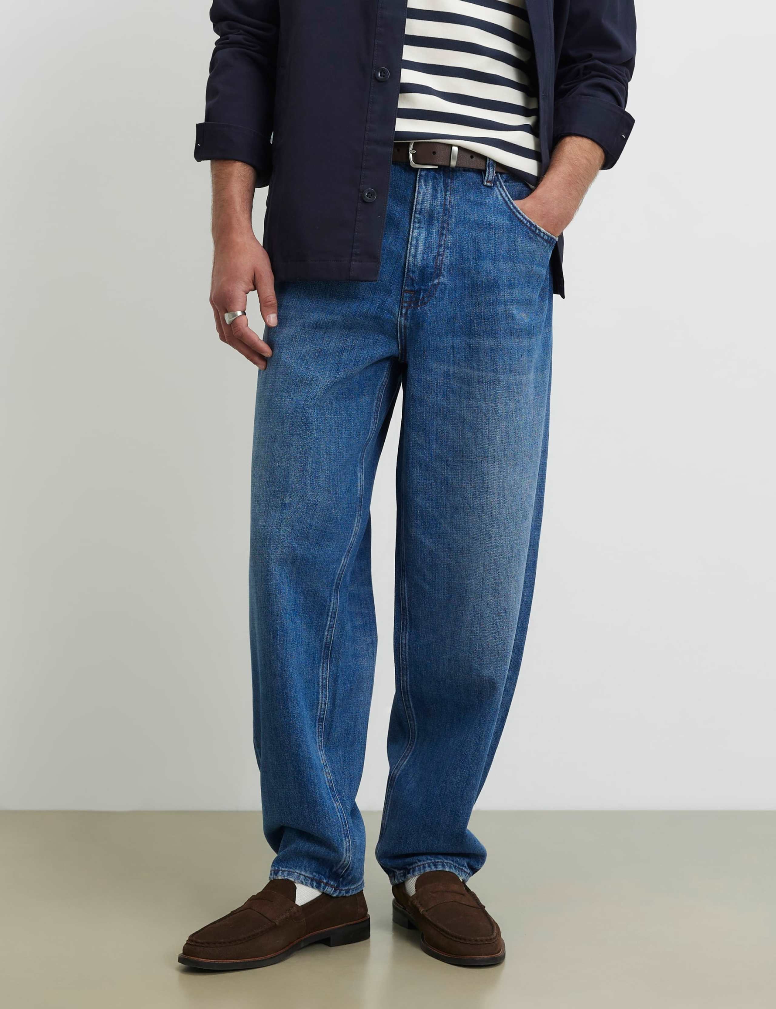 Pure Cotton Barrel Jeans